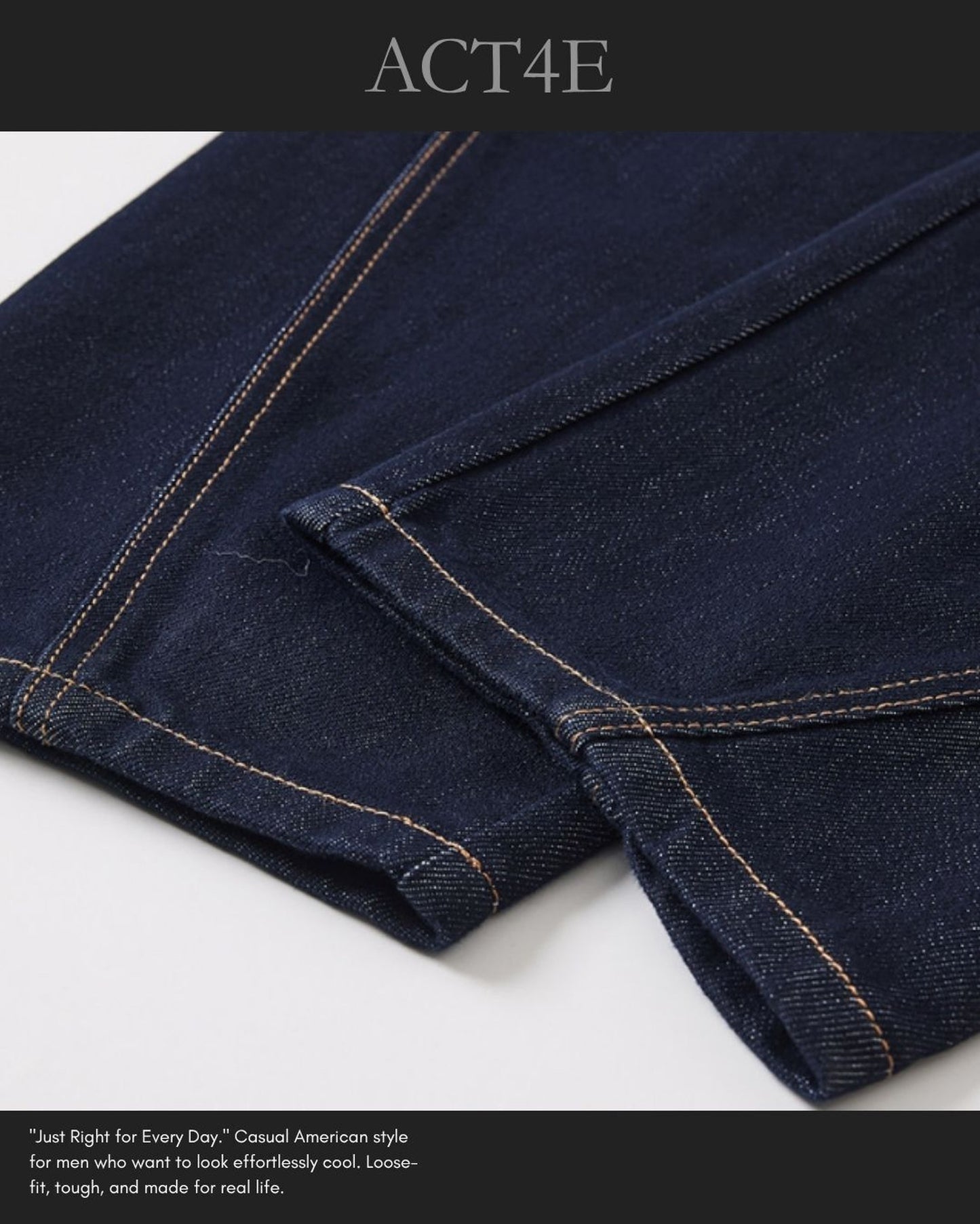 vintage raw wash curved wide denim pants 【ACT0214】