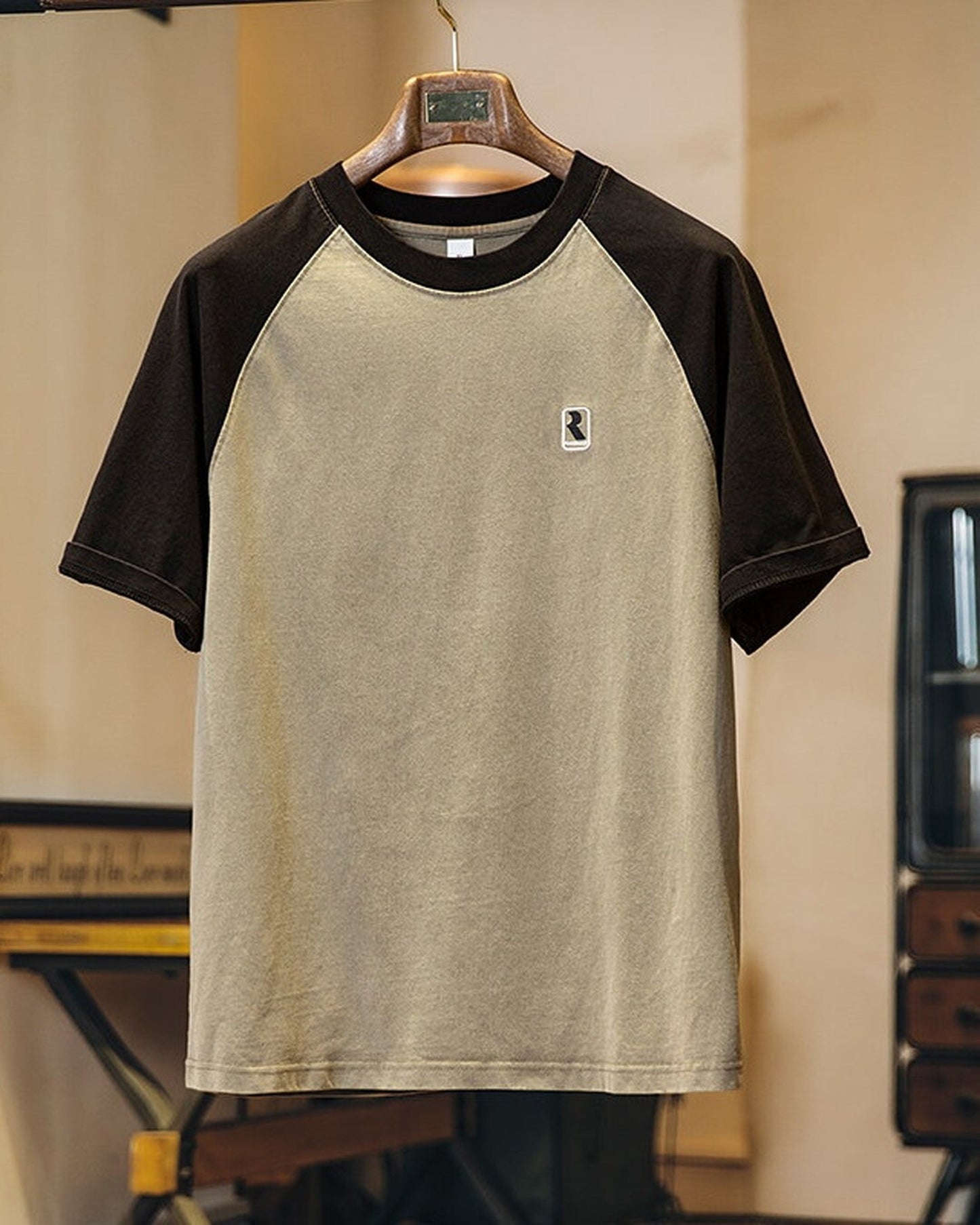 Loose Casual Raglan-Sleeve Short-Sleeve T-Shirt 【ACT0072】