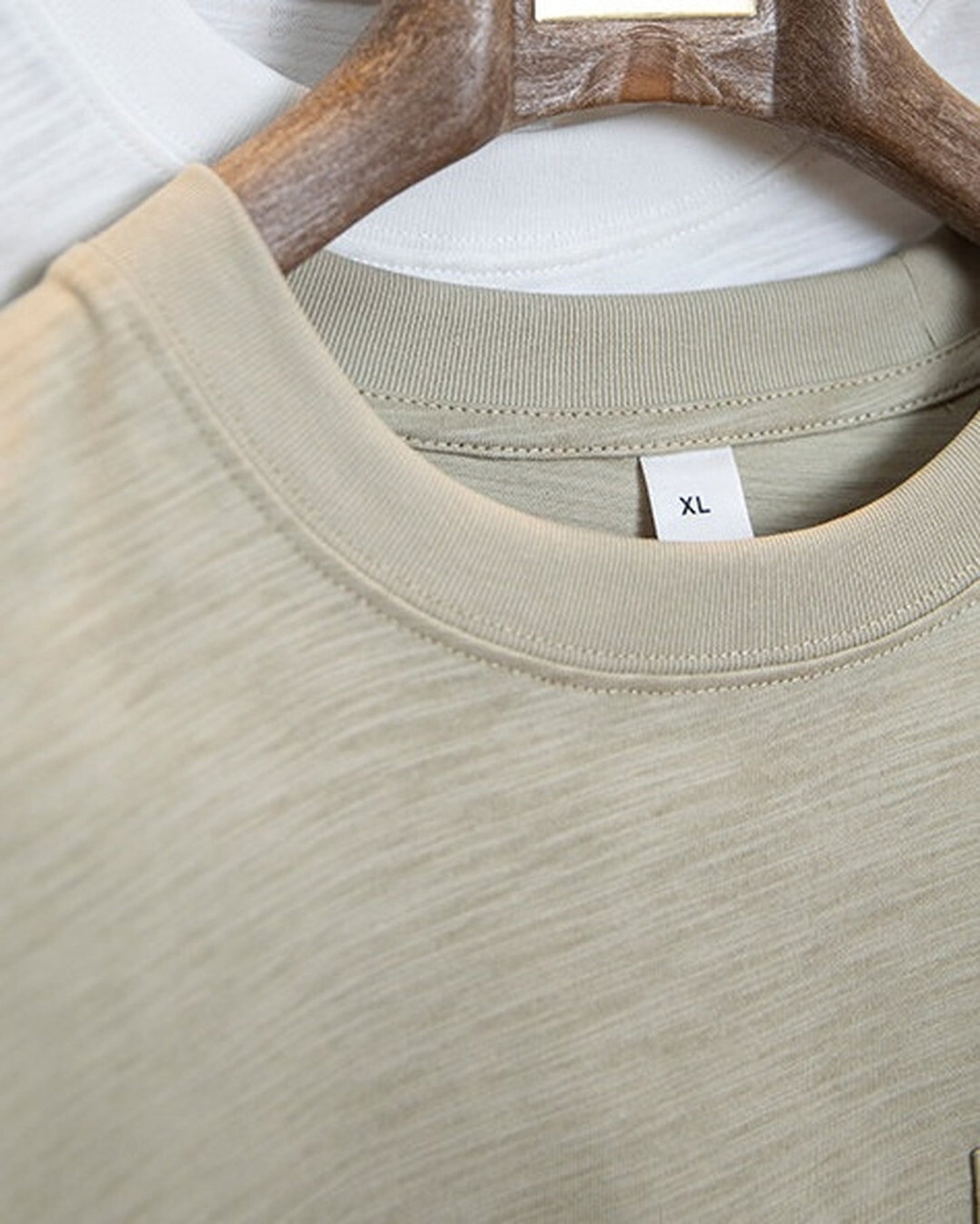 Palm-Tree-Embroidery Chest-Pocket Relaxed T-Shirt 2color 【ACT0087】