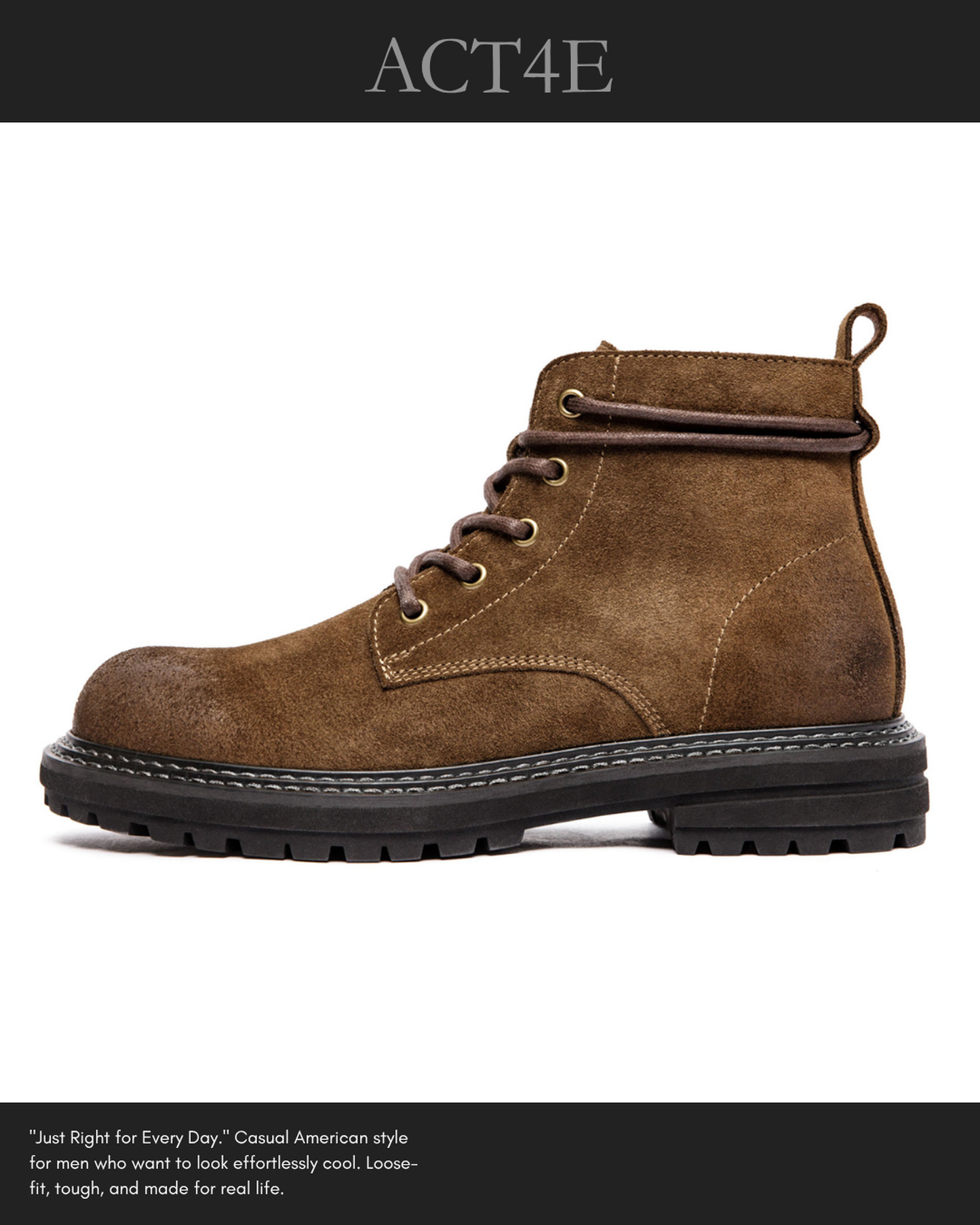 leather lace-up retro short-boots 【ACT0139】