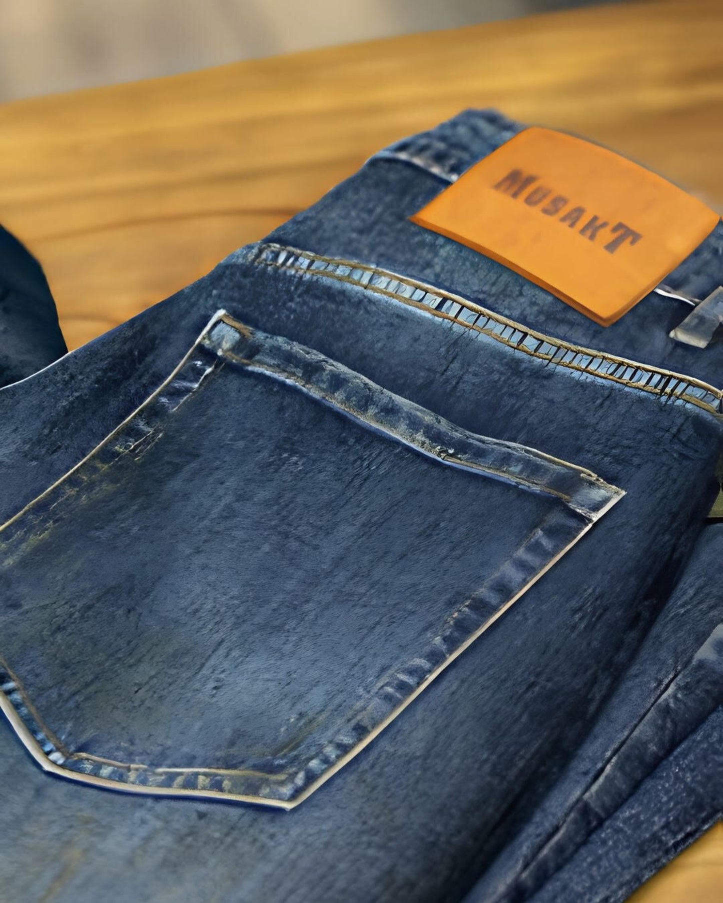 washed wide straight denim 【ACT0004】