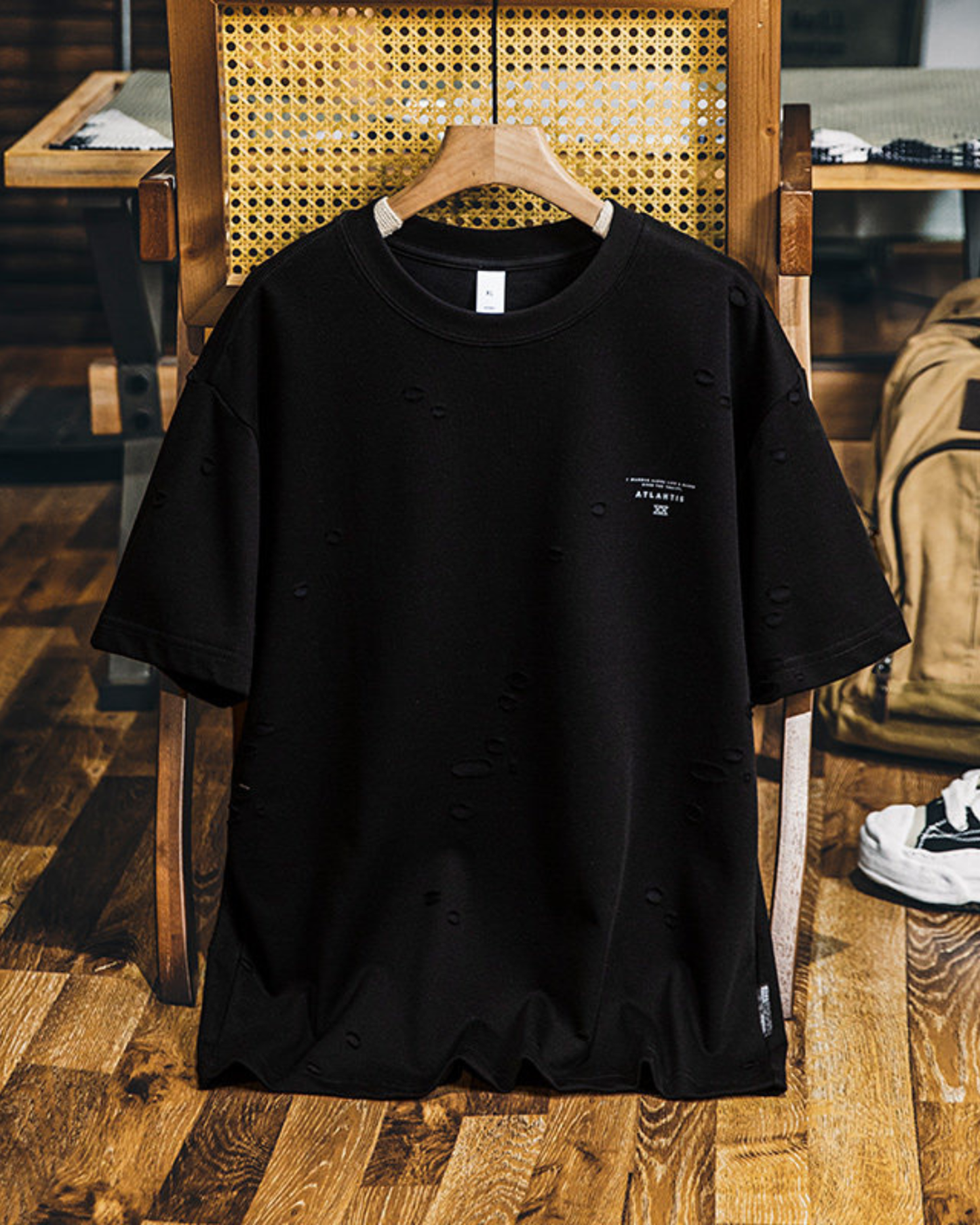 Heavy-weight distressing design t-shirt 【ACT0062】