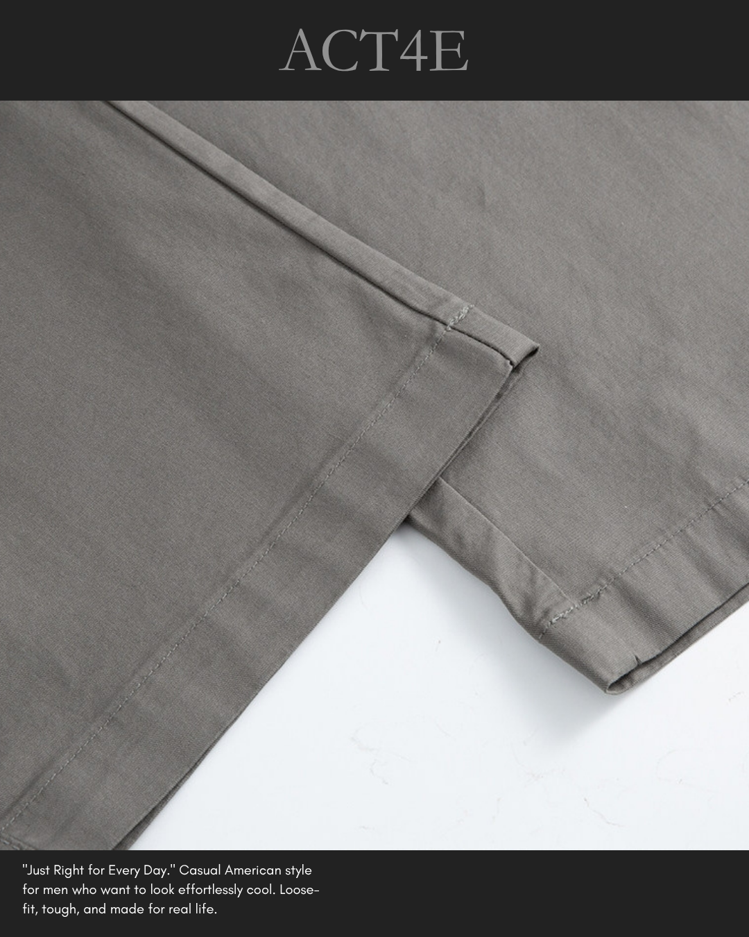 【28-38】straight fit casual cotton pants 【ACT0254】