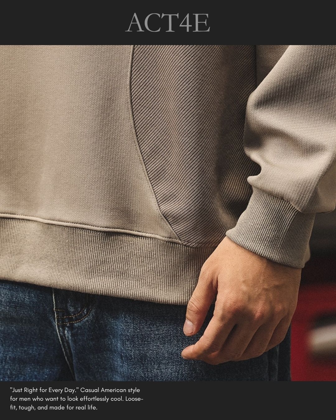 【M-4XL】retro henley neck panel sweatshirt 【ACT0265】