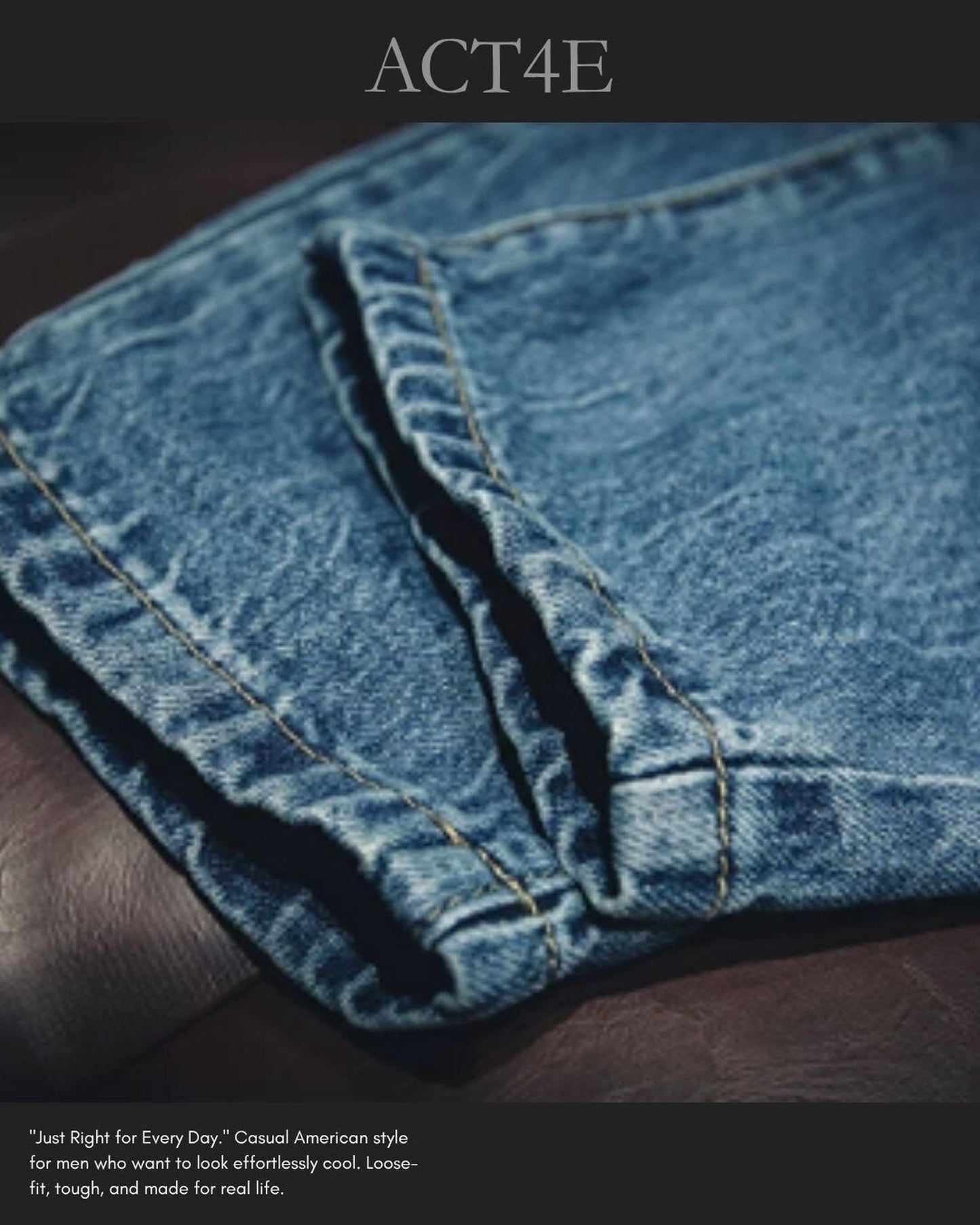 damage processed tapered denim pants 【ACT0014】