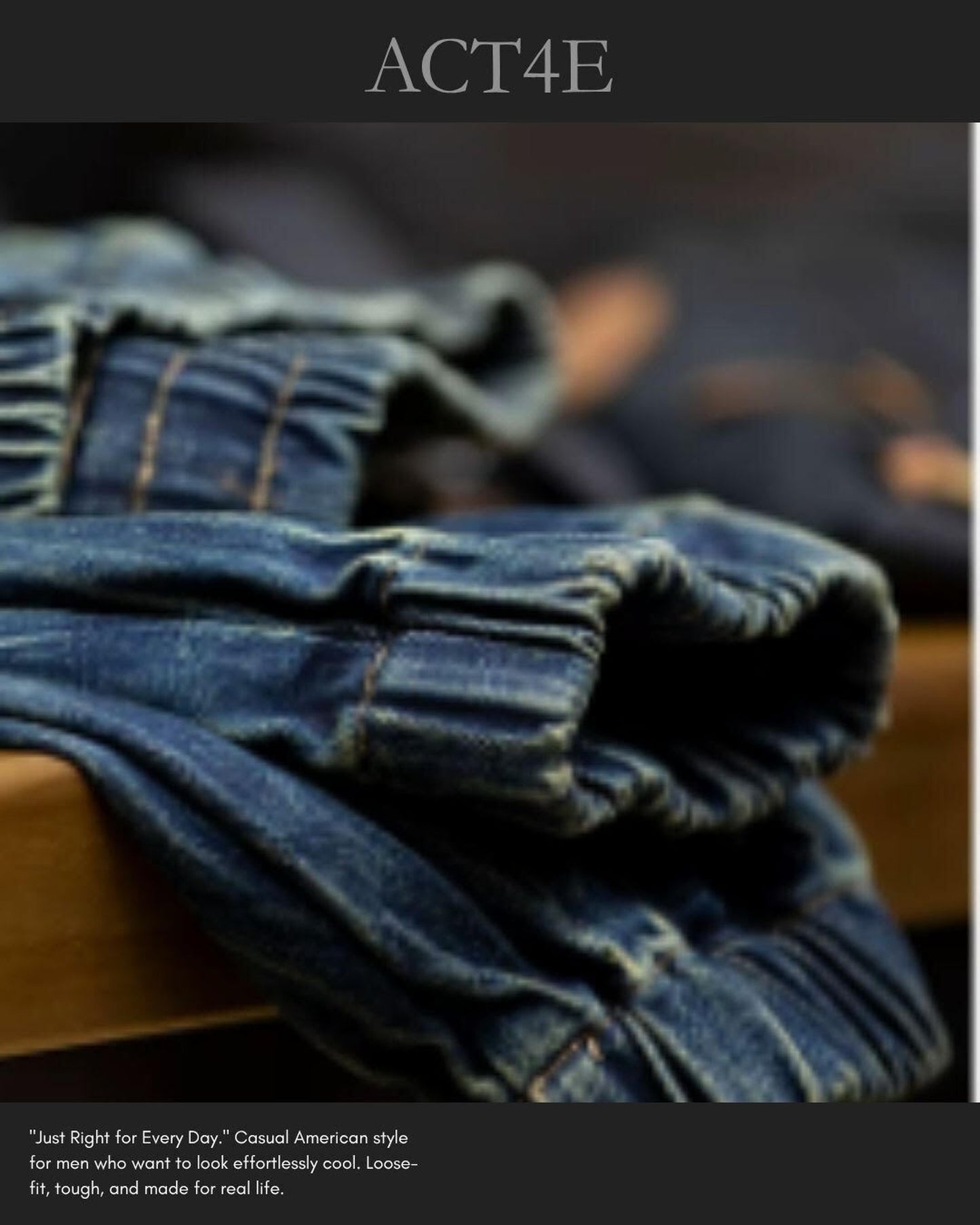 vintage-processed tapered denim pants 【ACT0007】