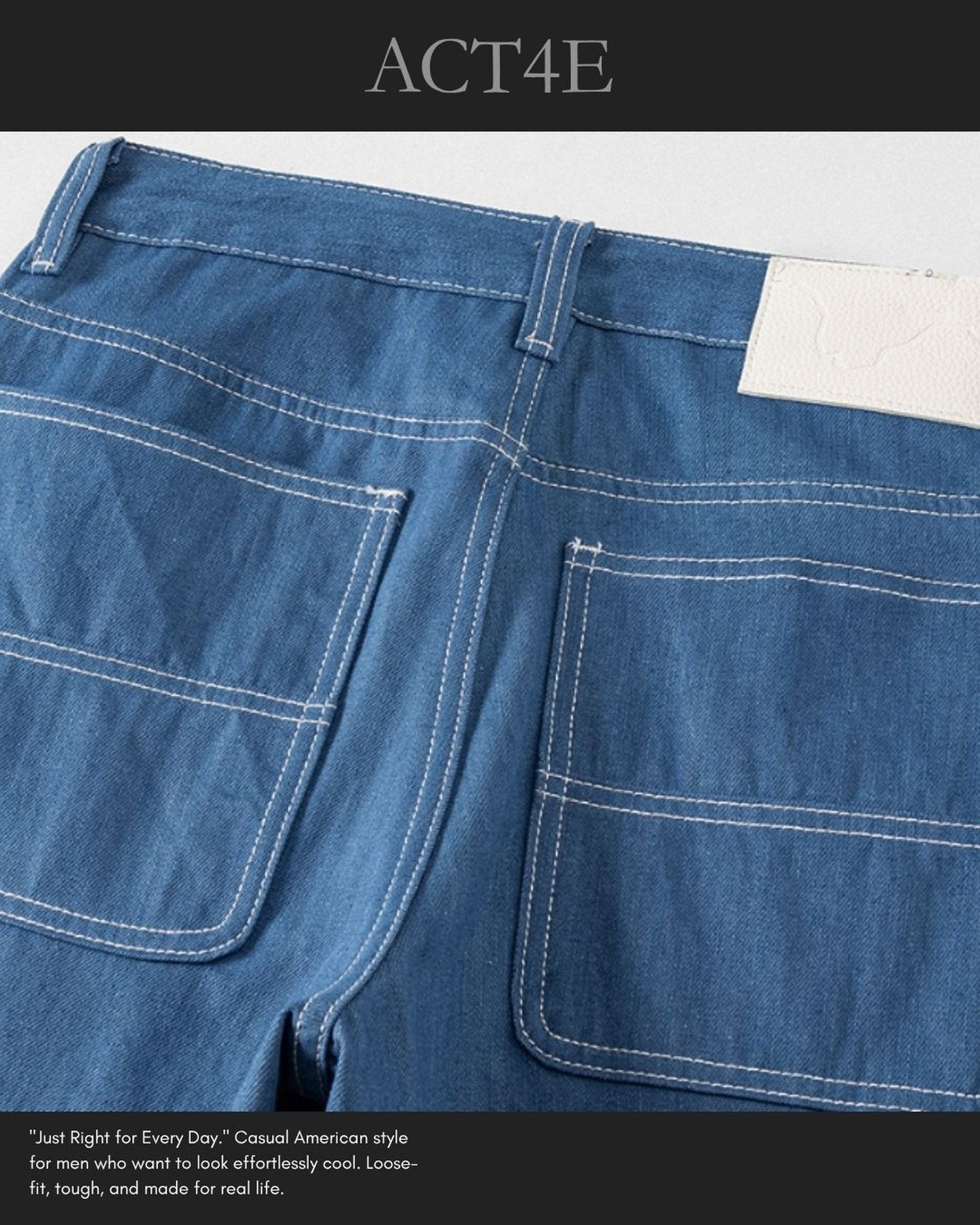 vintage wash straight painter denim pants 【ACT0220】