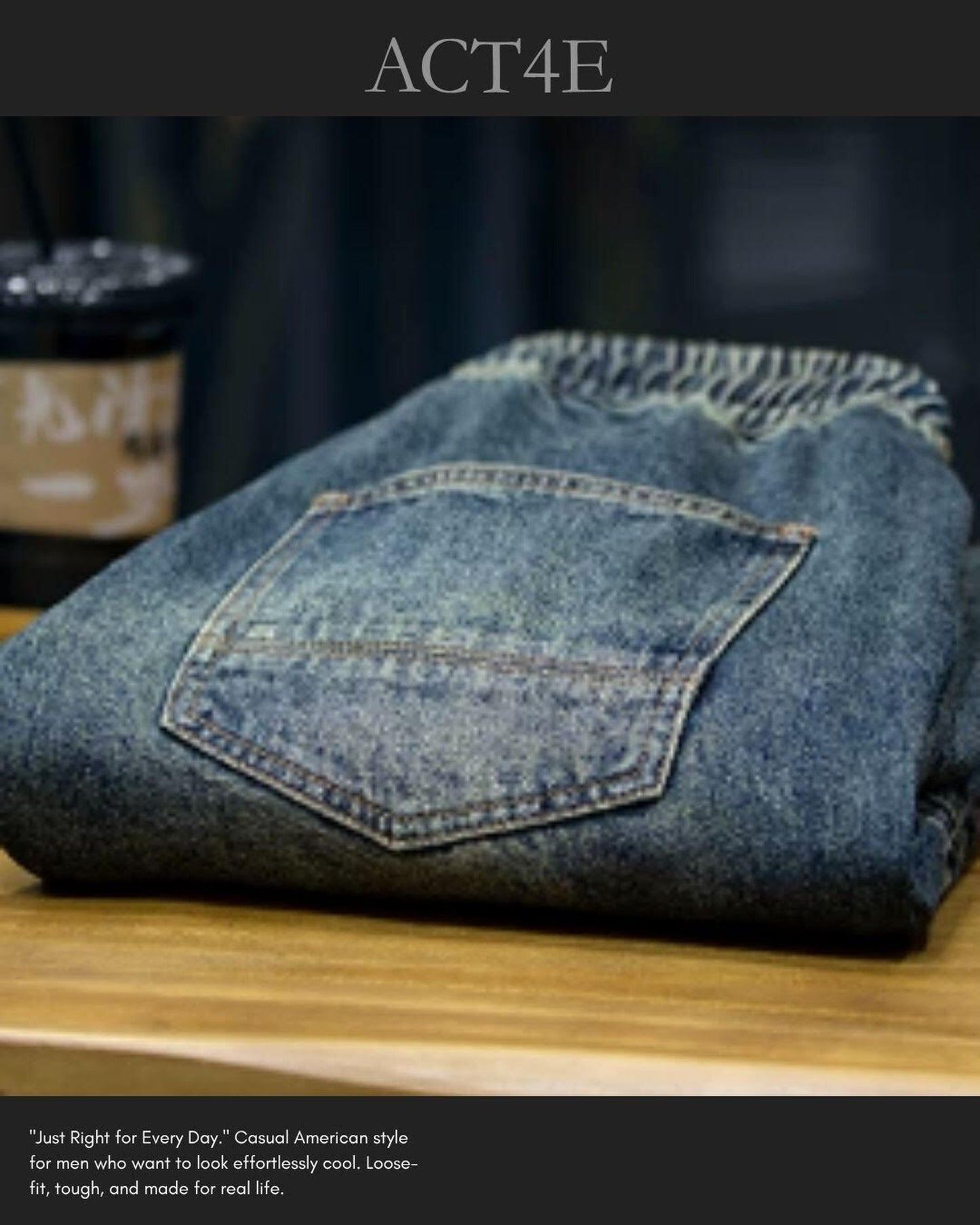 zip pocket cargo denim pants 【ACT0017】