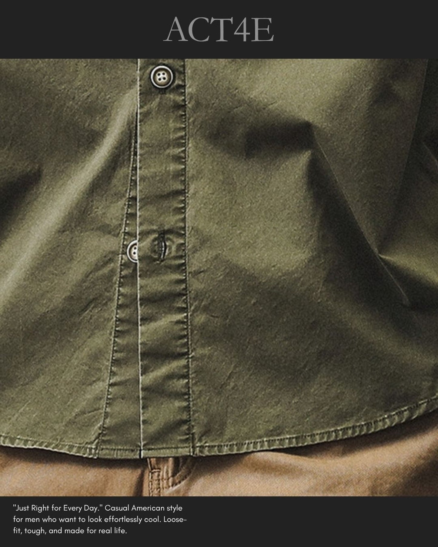 vintage washed loose military short sleeve shirt 2color 【ACT0246】
