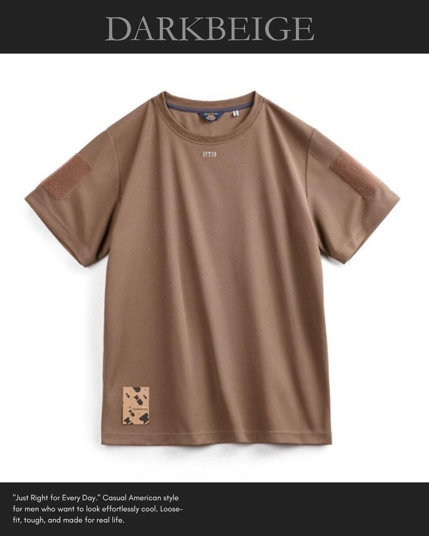 patch logo short sleeve t-shirt 3color 【ACT0047】