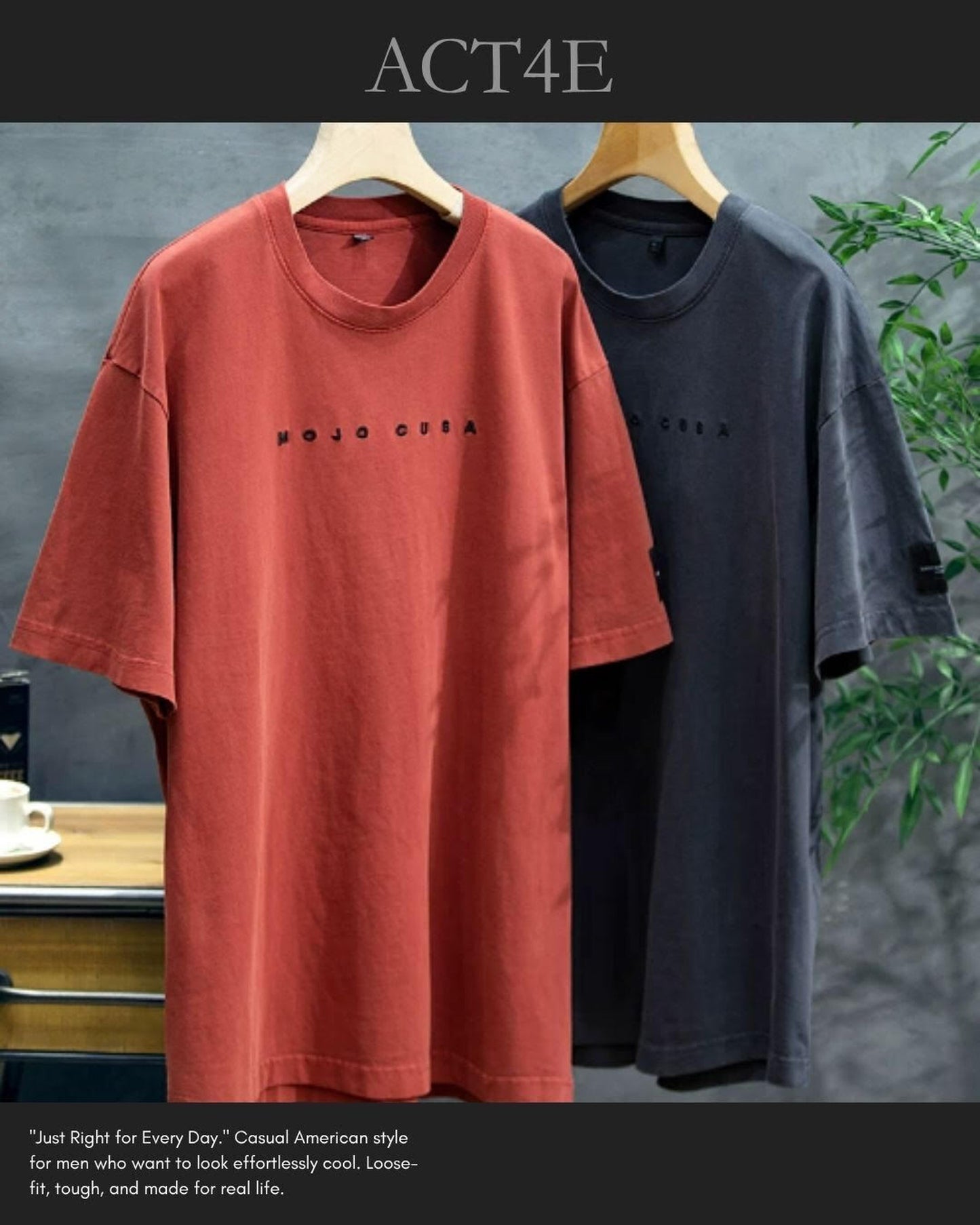 crew neck logo print t-shirt 2color 【ACT0033】