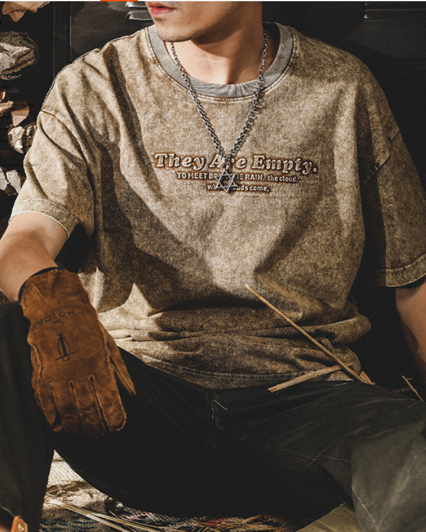 heavy weight embroidered logo short sleeve t-shirt 2color 【ACT0163】