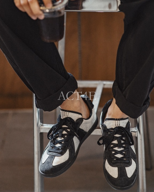 silk blend vintage low-top sneakers 【ACT0147】