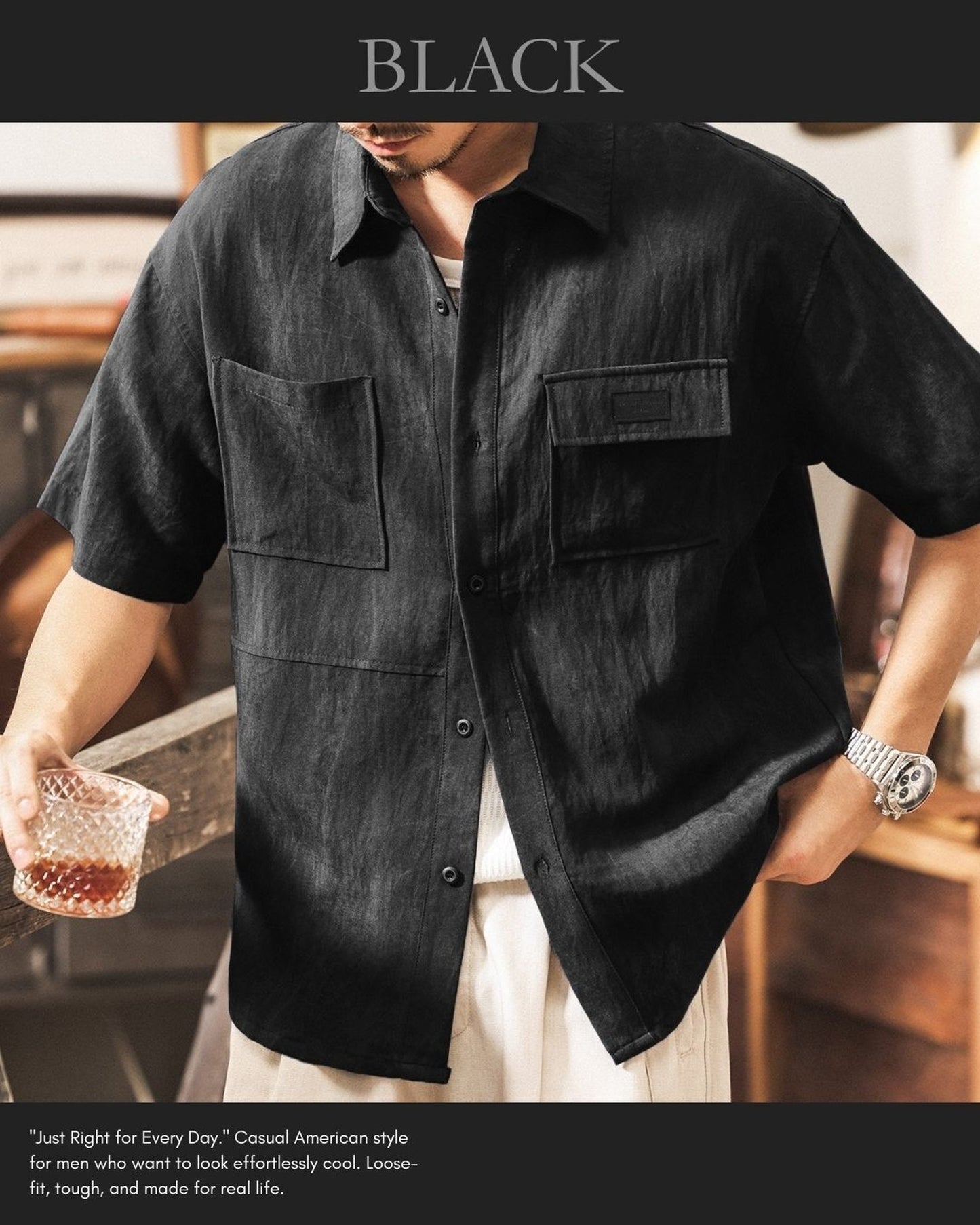 vintage wash short sleeve shirt 5color 【ACT0243】