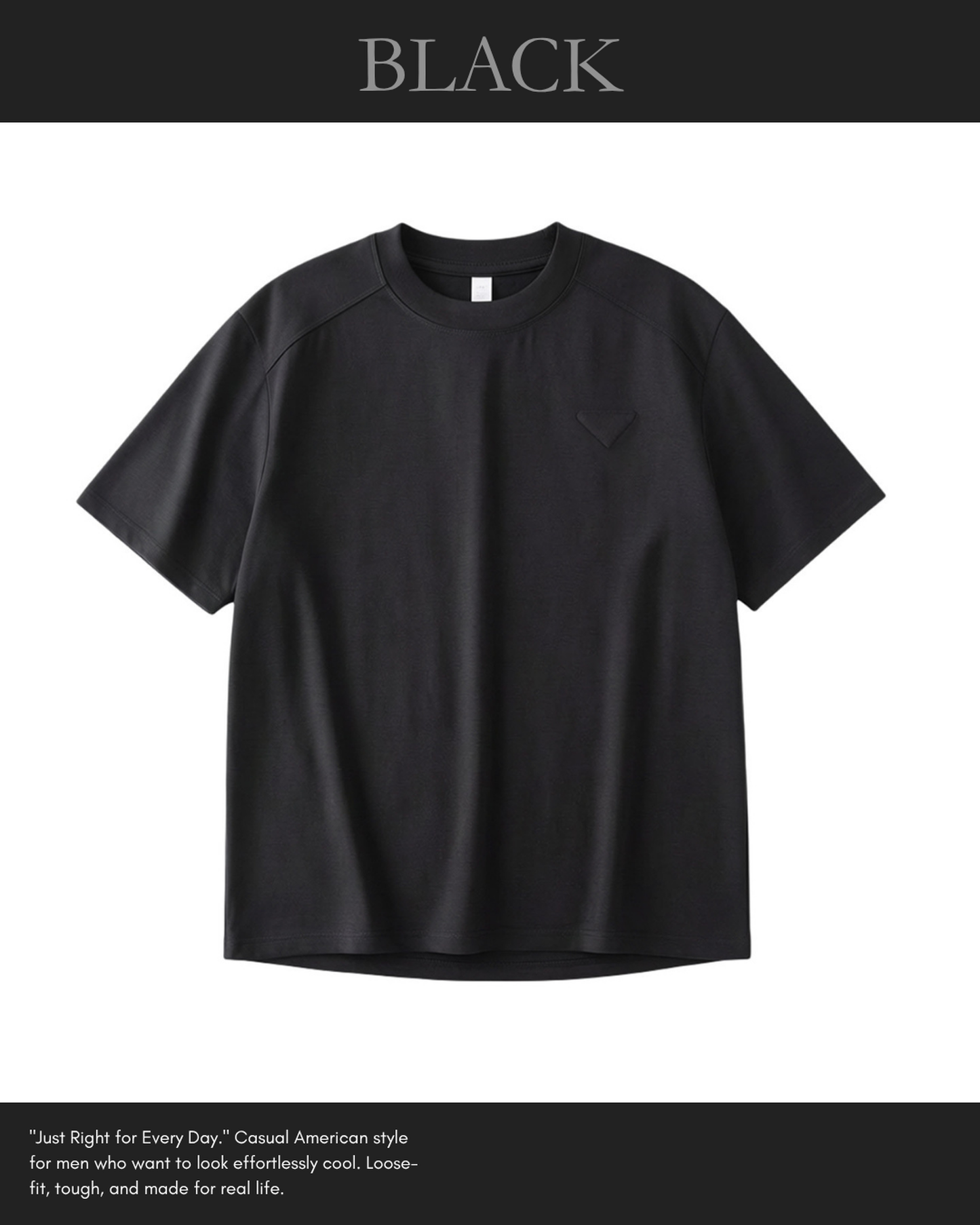 Embossed triangle logo casual t-shirt 2color 【ACT0067】