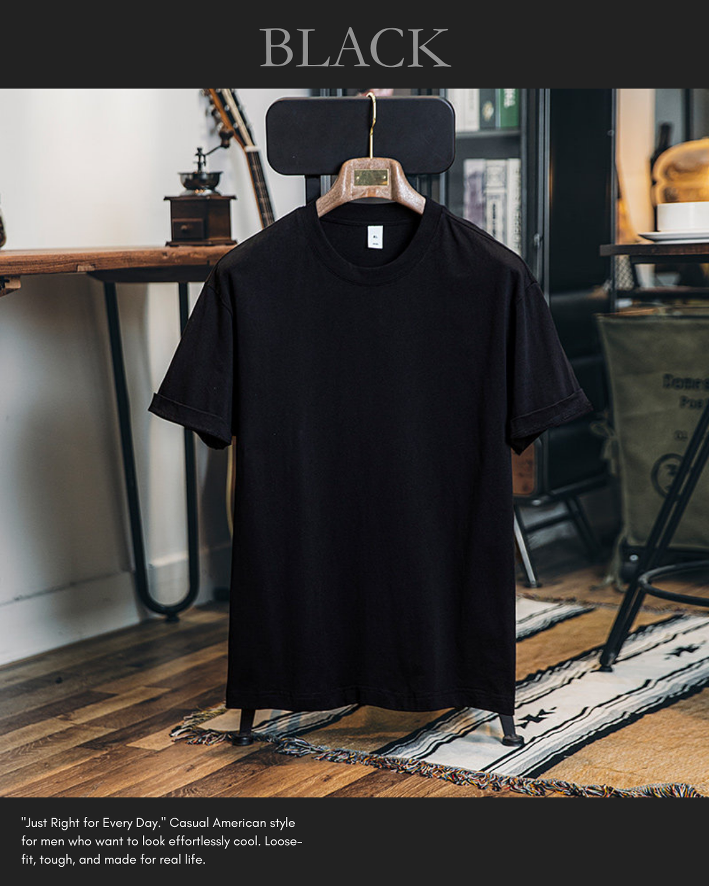 Loose-fit basic t-shirt 3color 【ACT0054】