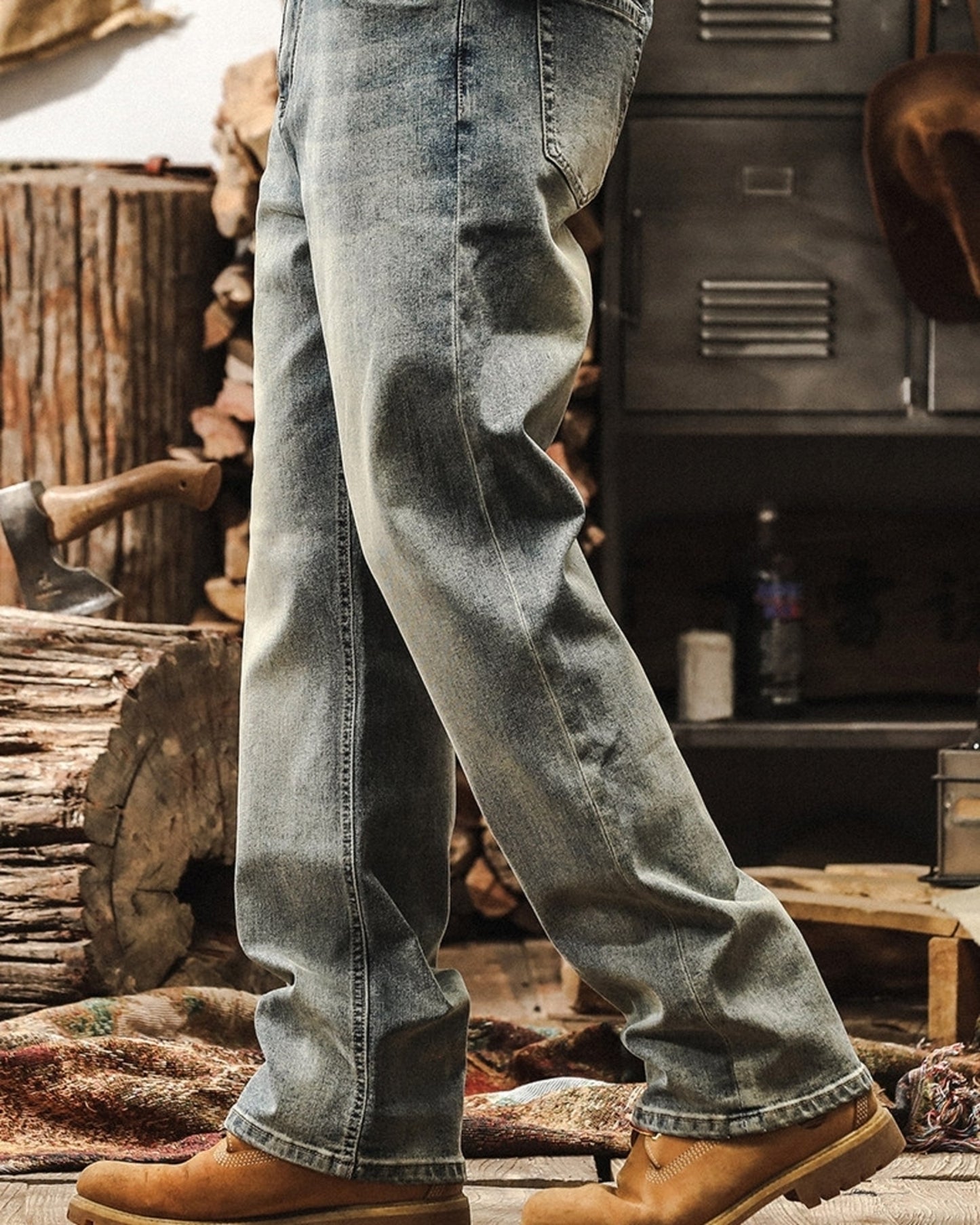 loose straight denim pants 3color 【ACT0182】
