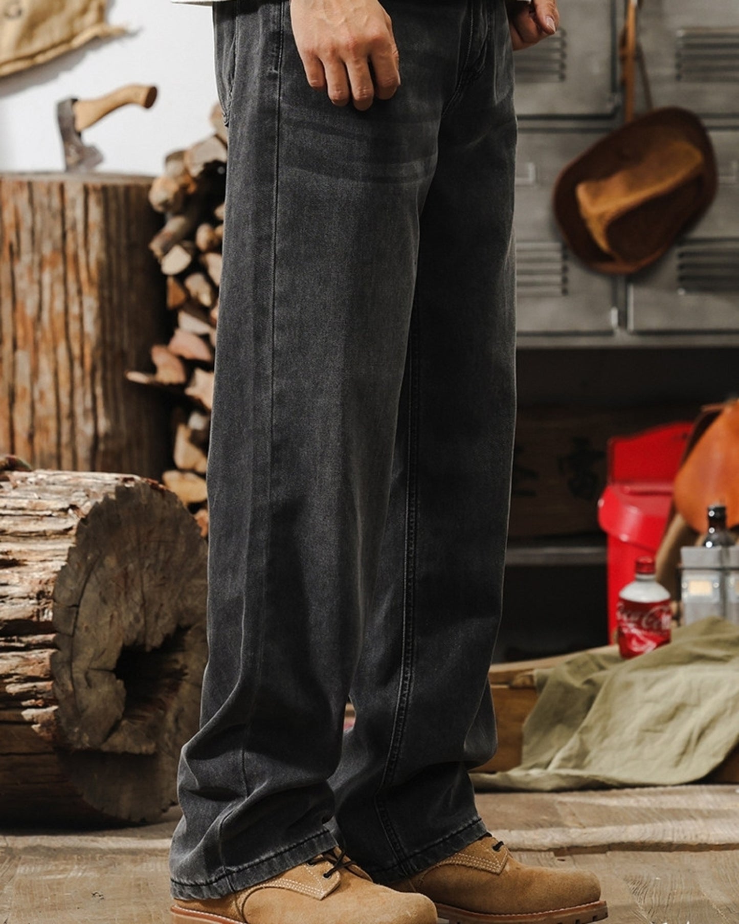 loose straight lyocell denim pants 【ACT0190】