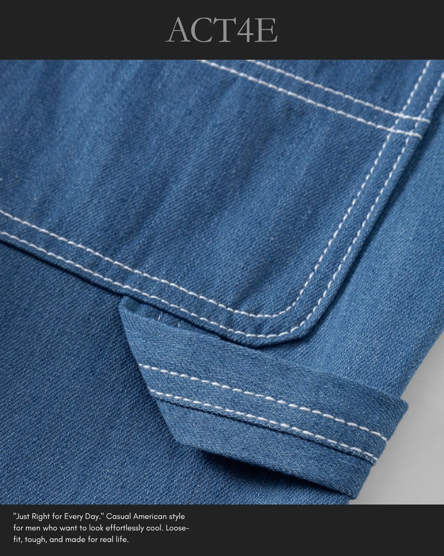 vintage wash straight painter denim pants 【ACT0220】