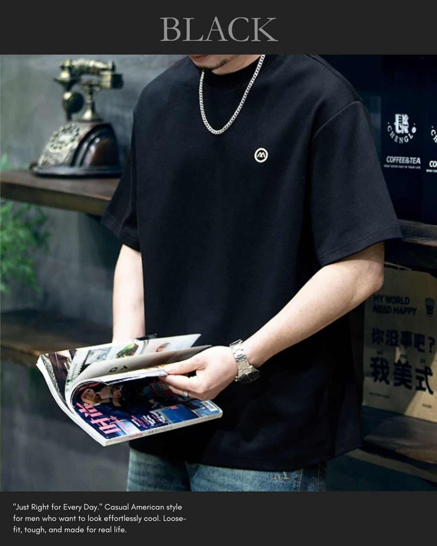 embroidered logo t-shirt 4color 【ACT0027】