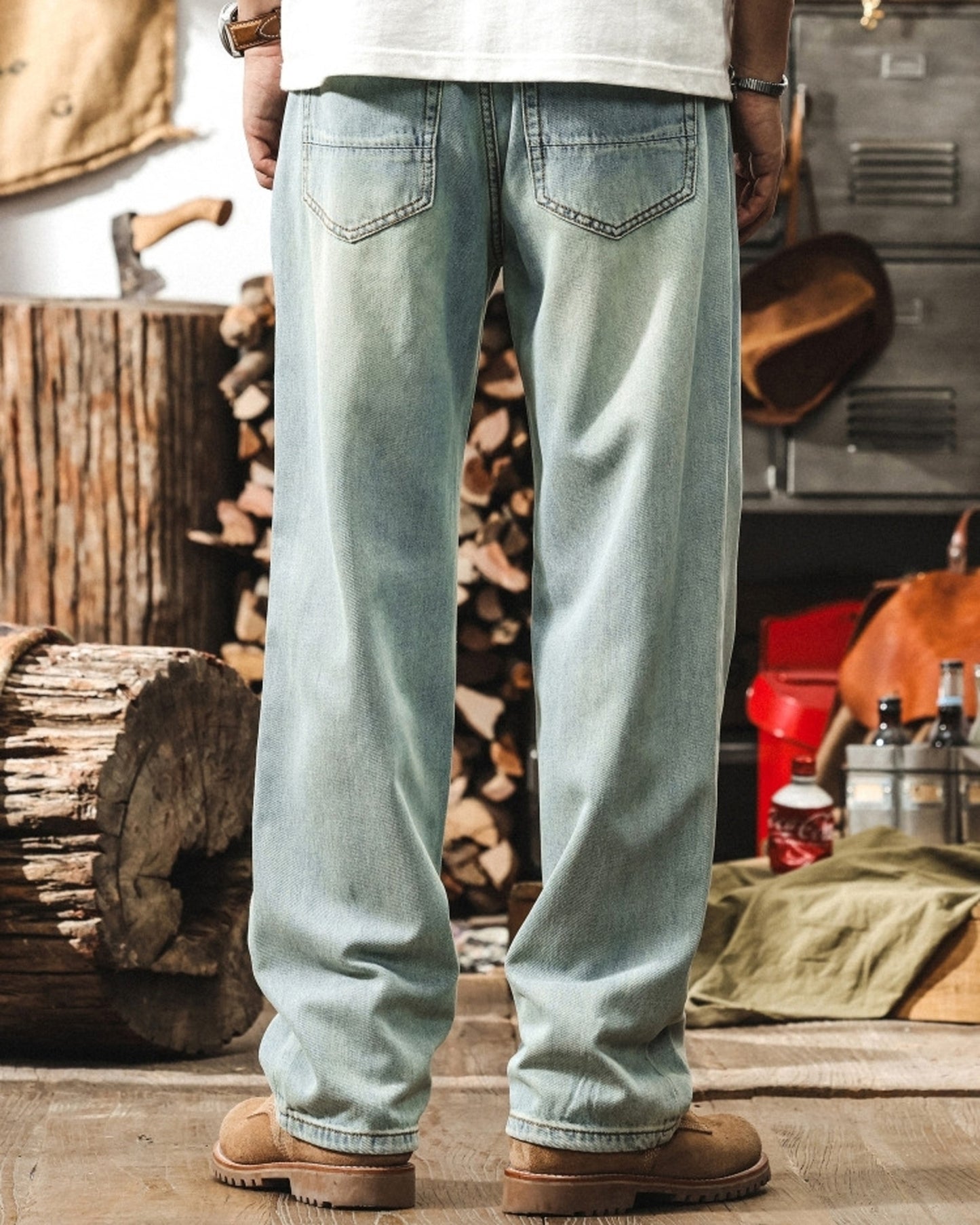 straight lyocell denim pants 【ACT0192】
