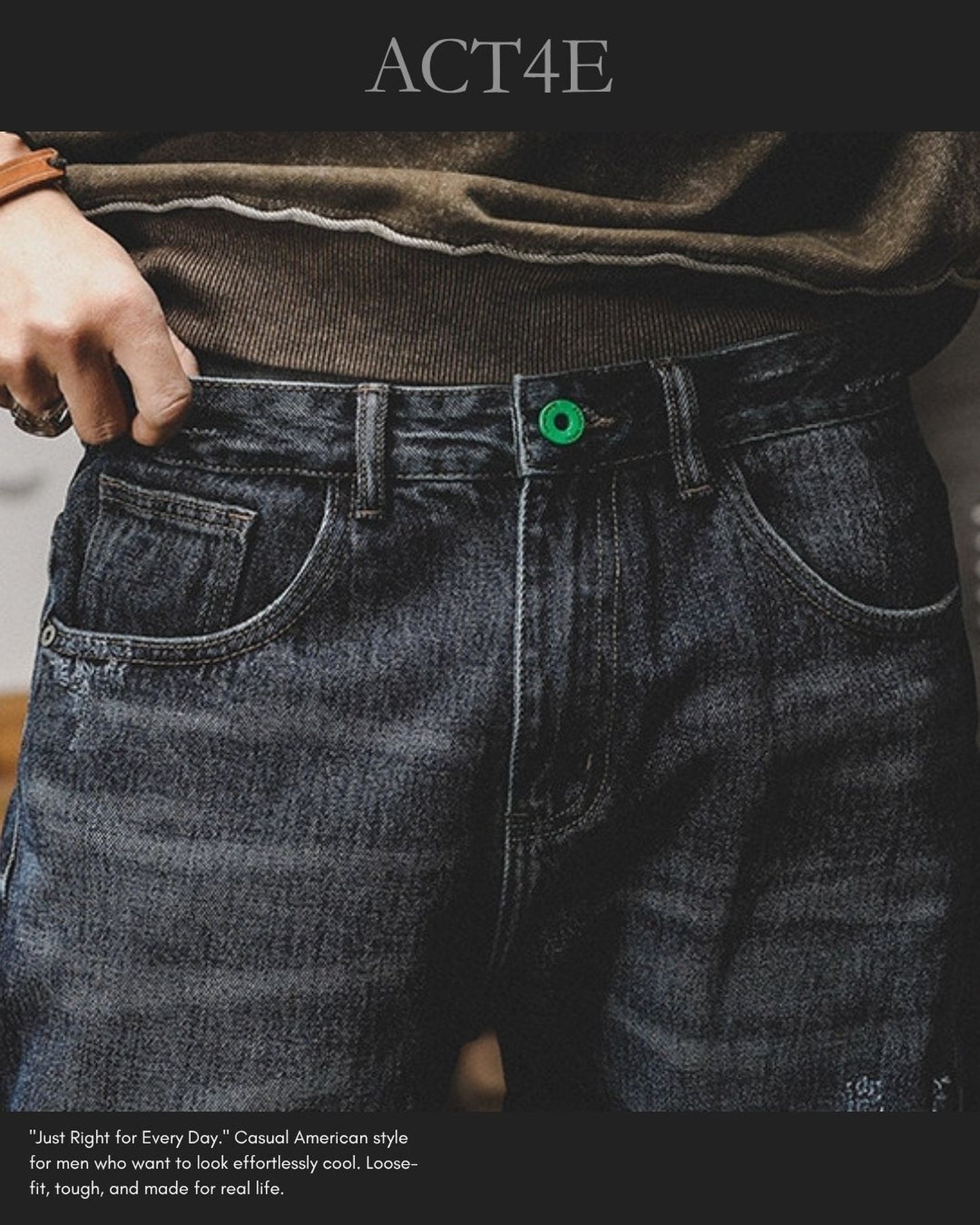 vintage heavy weight classic tapered denim pants 【ACT0210】