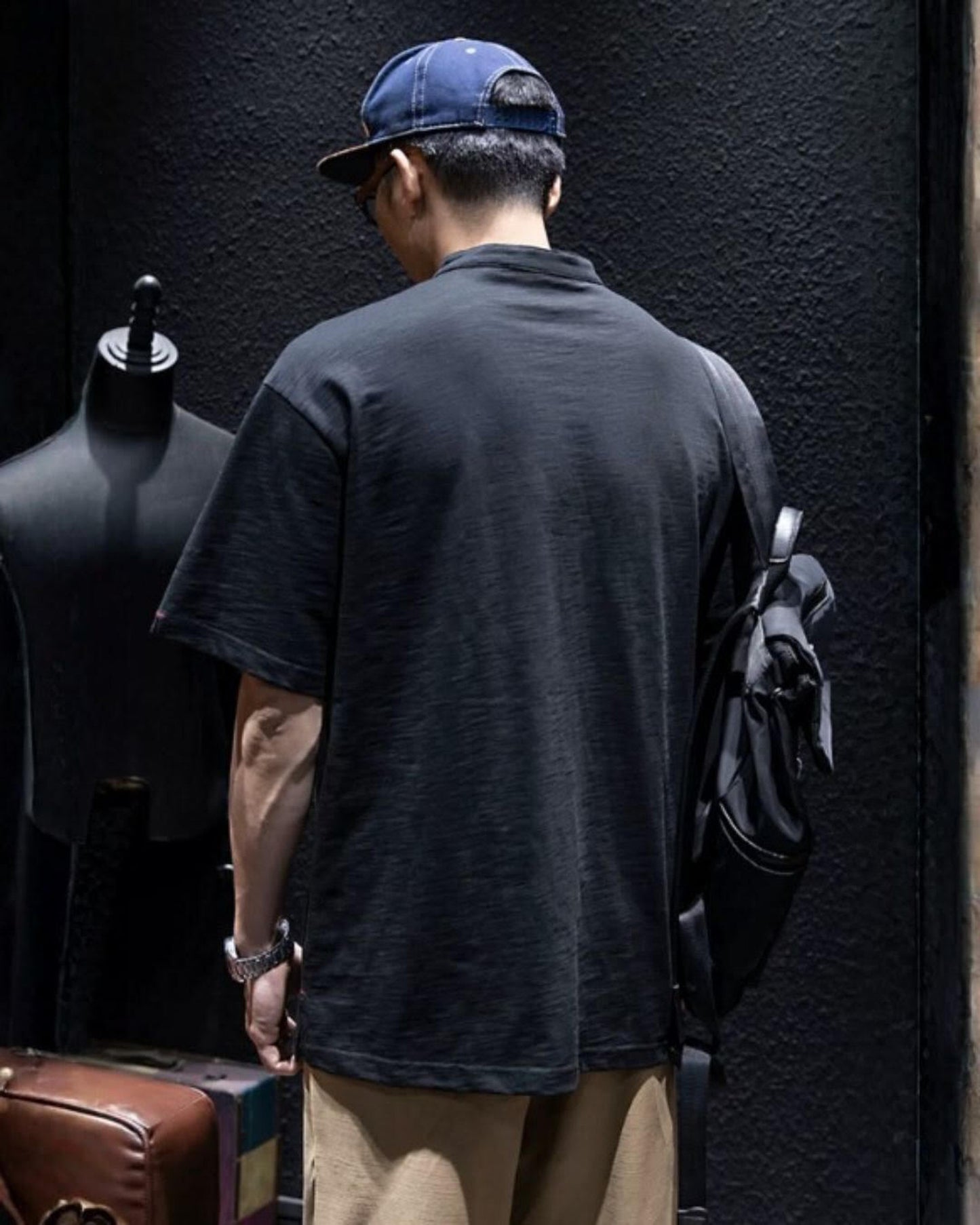 button front patch pocket short sleeve t-shirt 2color 【ACT0048】