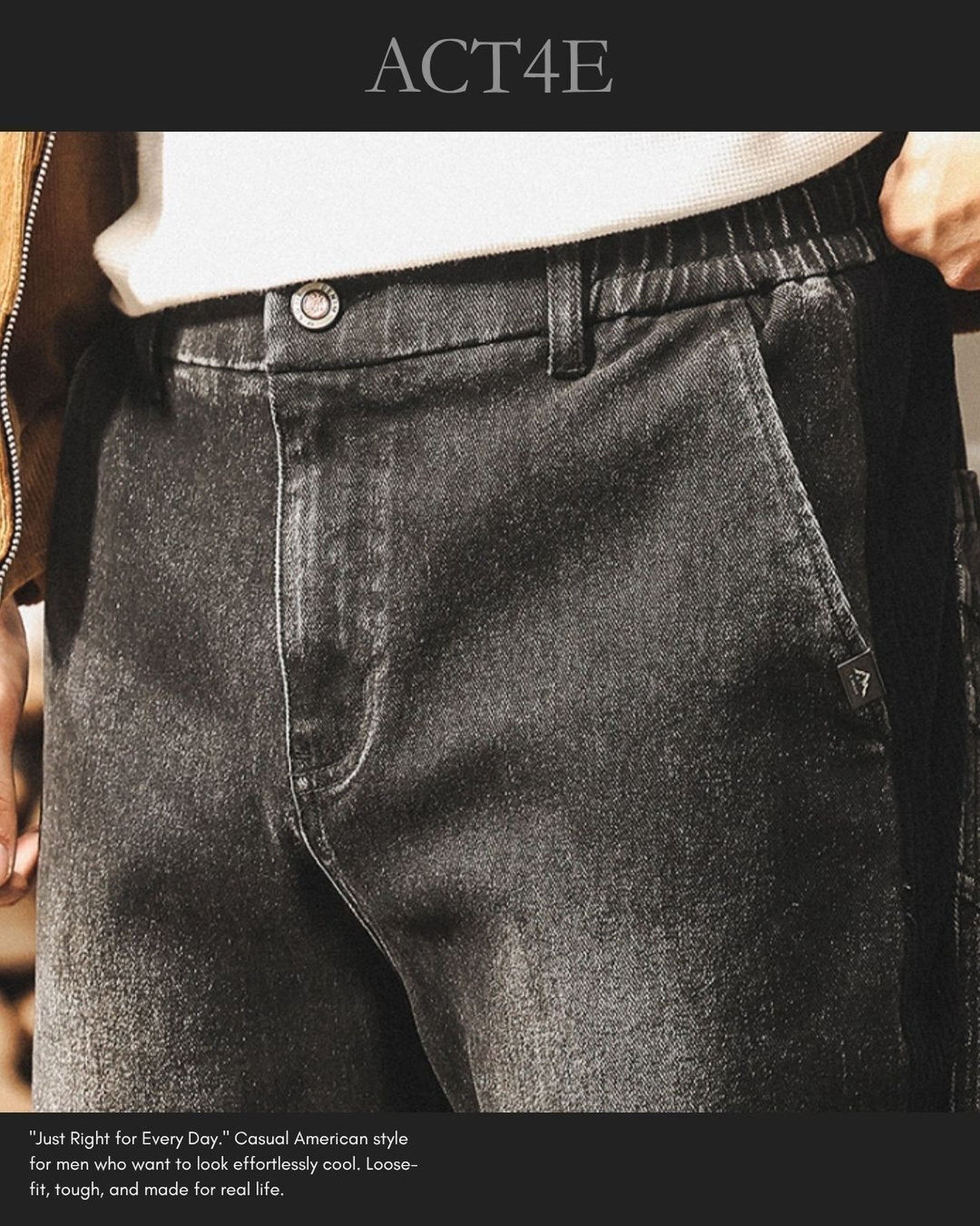 vintage stitched side corduroy straight denim pants 2color 【ACT0209】