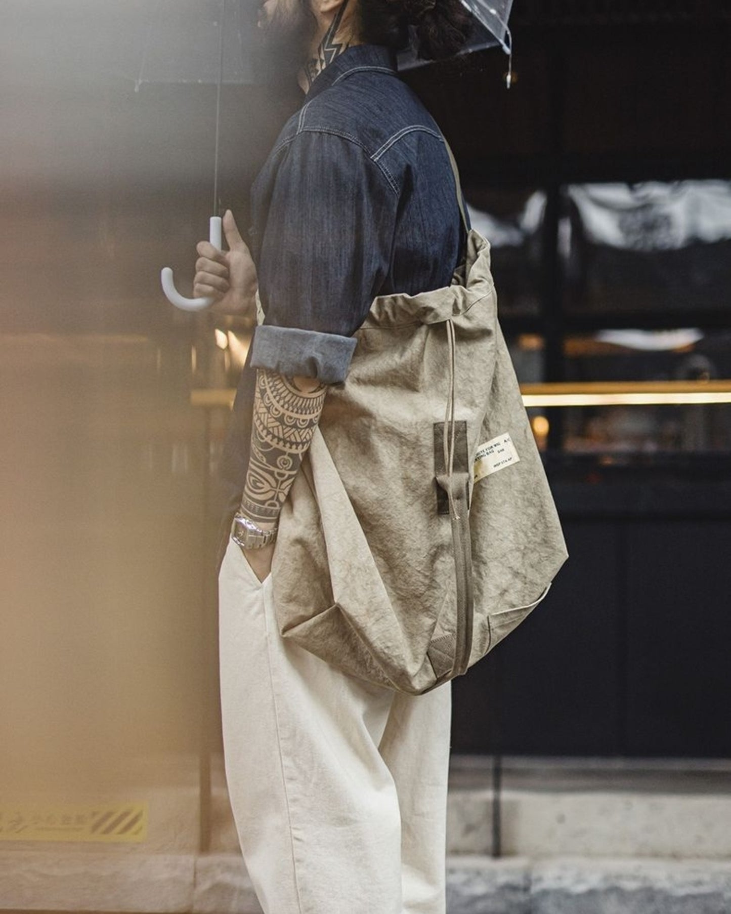 vintage canvas parachute shoulder bag 【ACT0143】