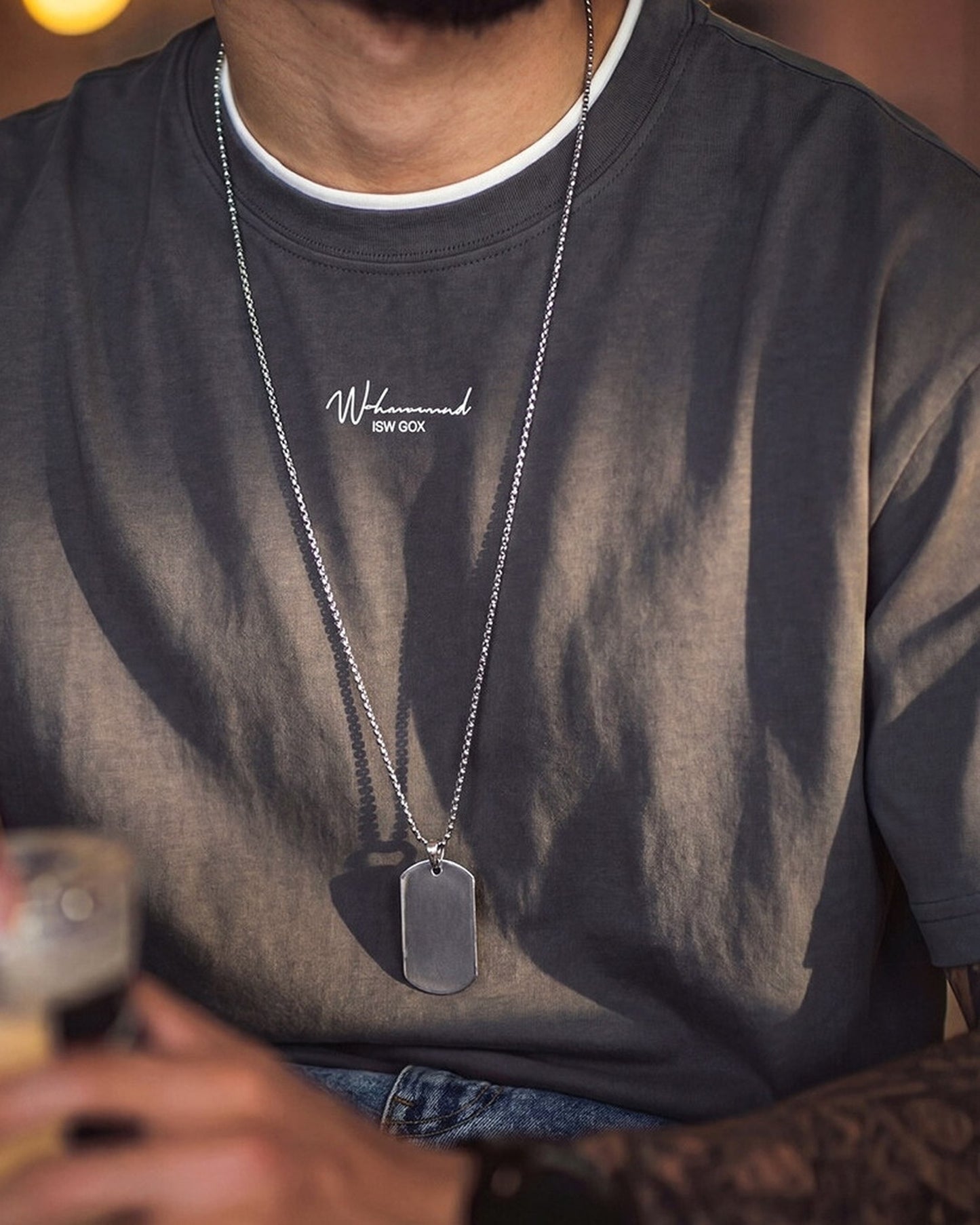 Minimalist Lettering-Embroidered Casual Relaxed T-Shirt 2color 【ACT0104】