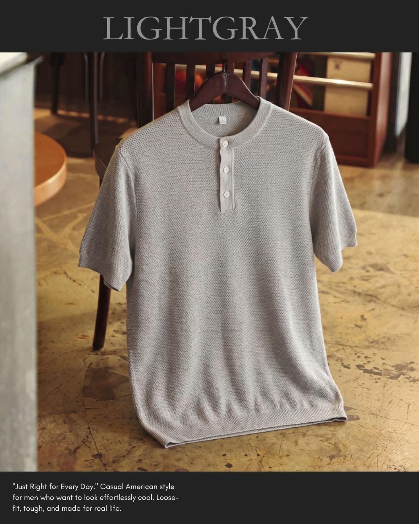 button front knit polo shirt 3color 【ACT0040】