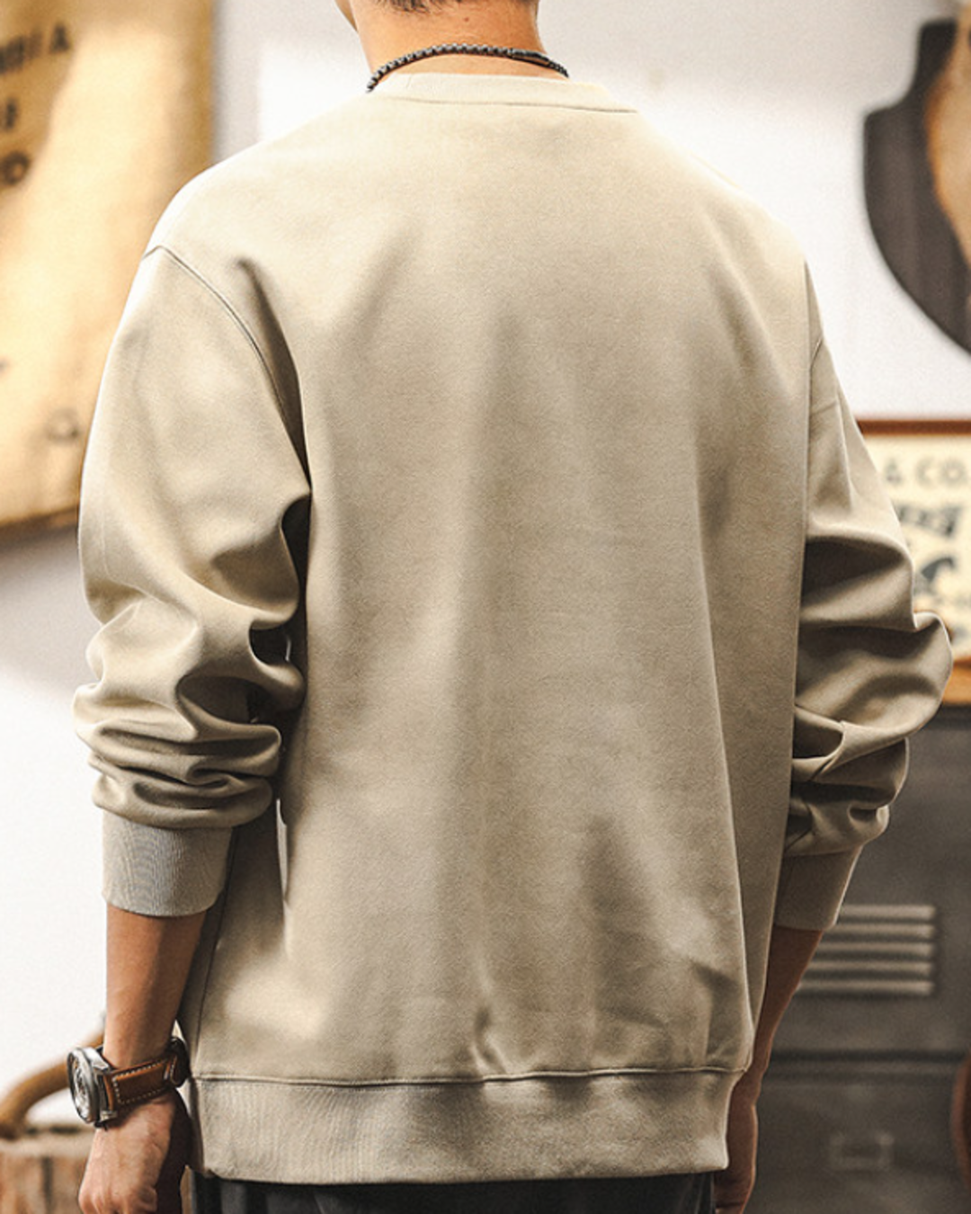 【S-4XL】relaxed fit chest logo sweatshirt 【ACT0261】