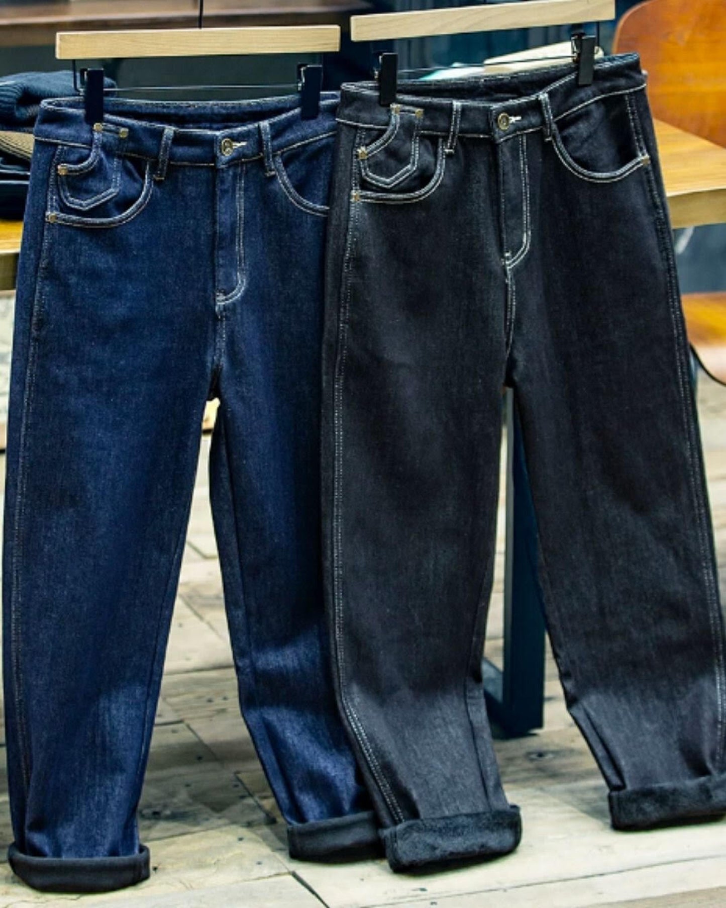 vintage straight denim pants 2color 【ACT0011】