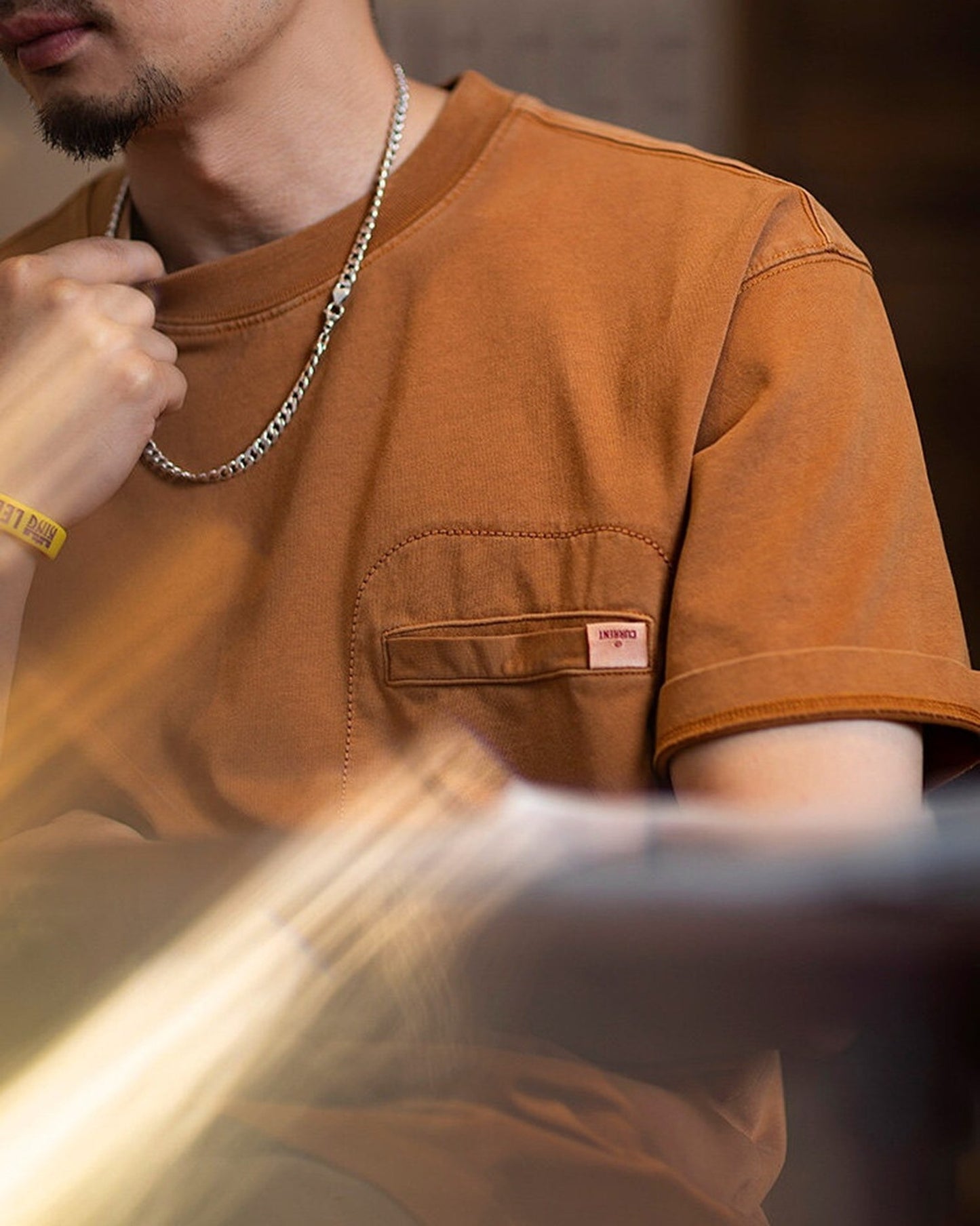 Relaxed Chest-Pocket Vintage Casual T-Shirt 2color 【ACT0091】