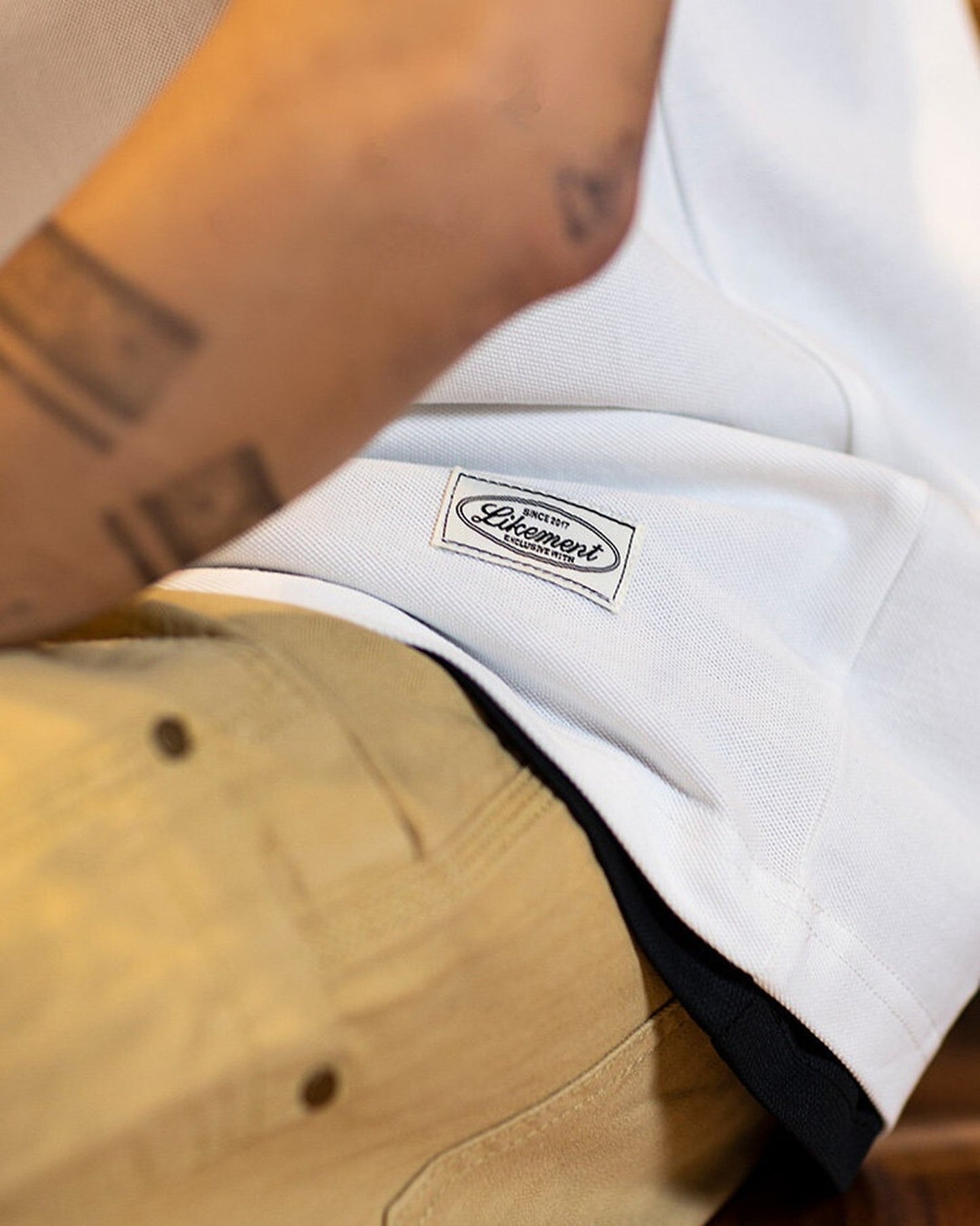 Letter-Print Loose Casual Henley-Neck T-Shirt 2color 【ACT0080】