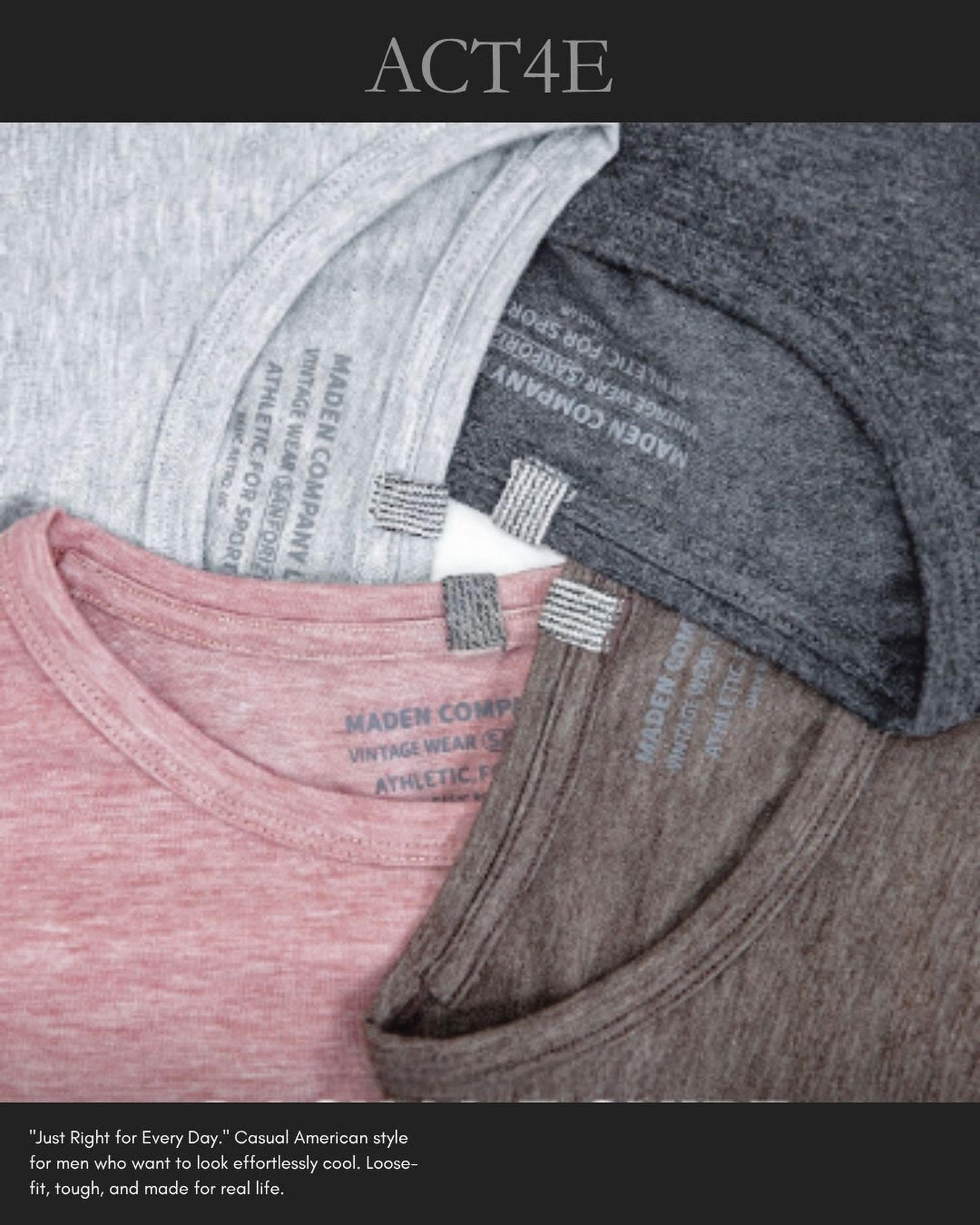 round neck short sleeve t-shirt 4color 【ACT0046】