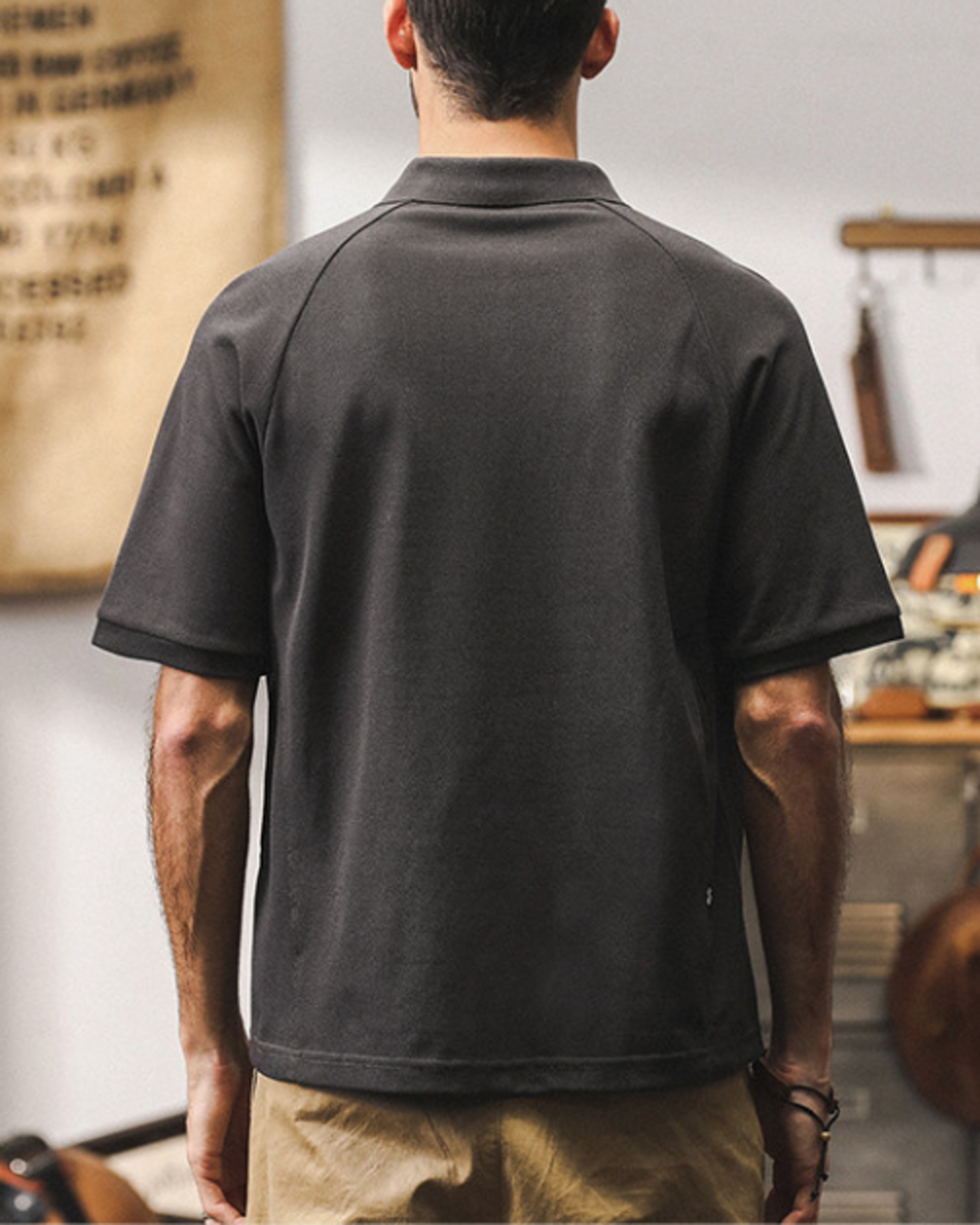 heavy chinese collar polo shirt 3color 【ACT0238】