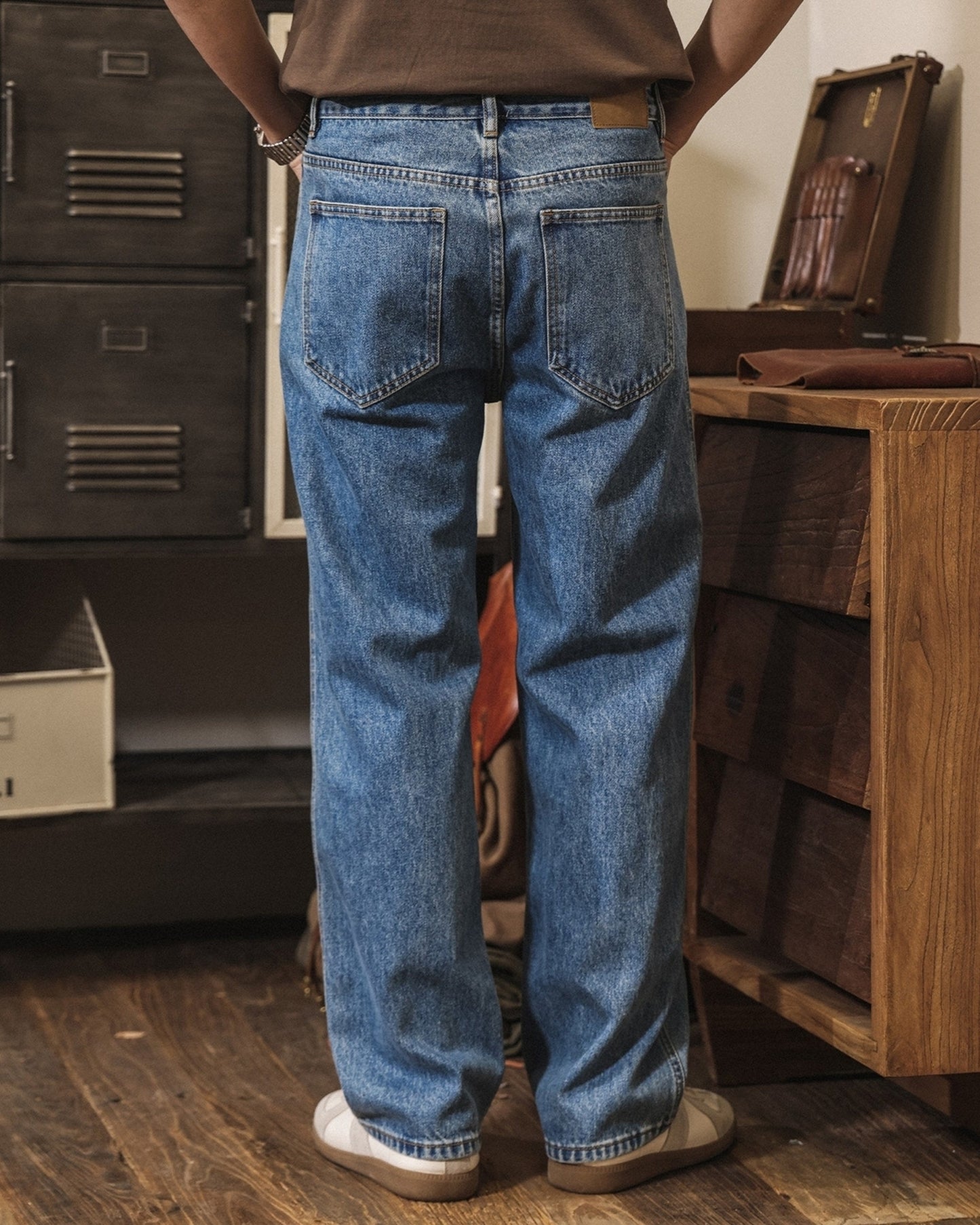 heavy weight loose straight denim pants 【ACT0211】