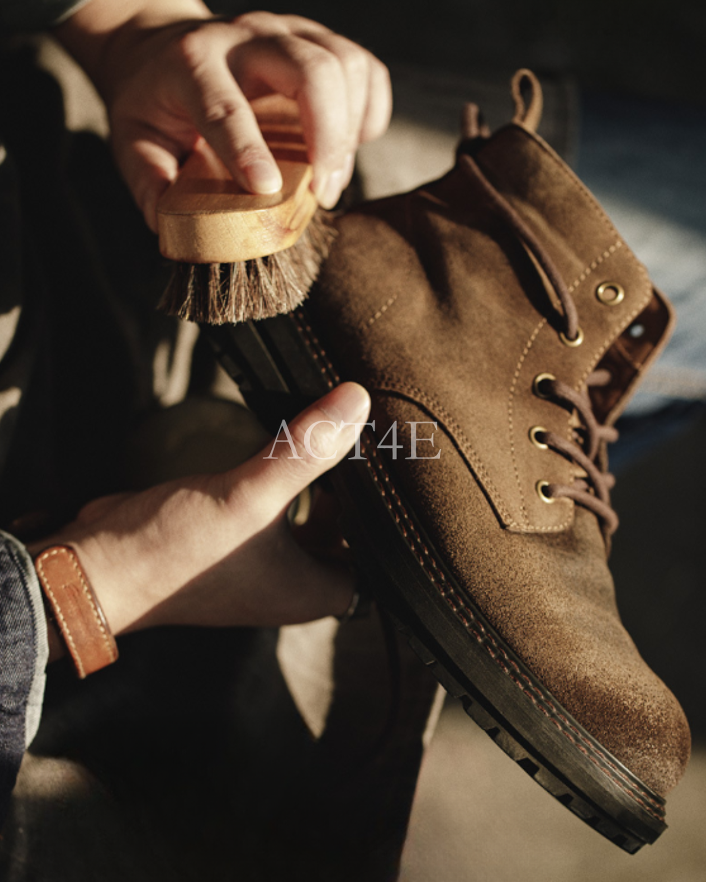leather lace-up retro short-boots 【ACT0139】