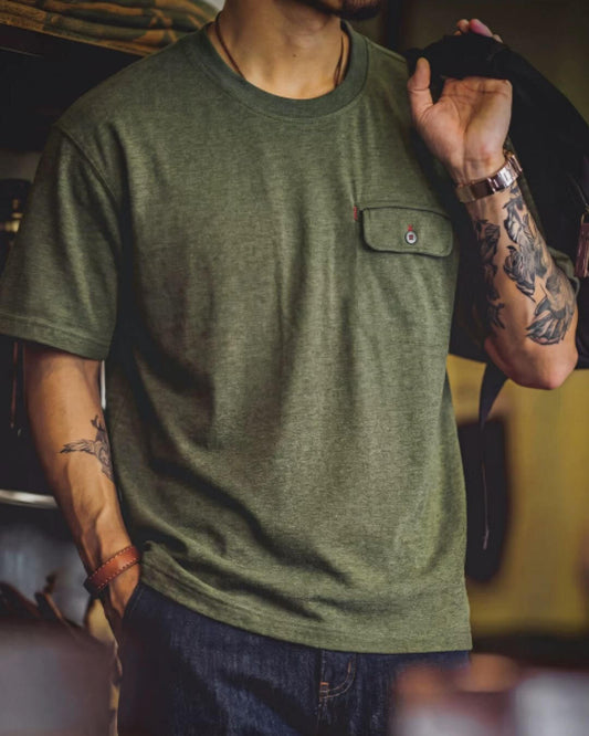 chest pocket button t-shirt 【ACT0039】