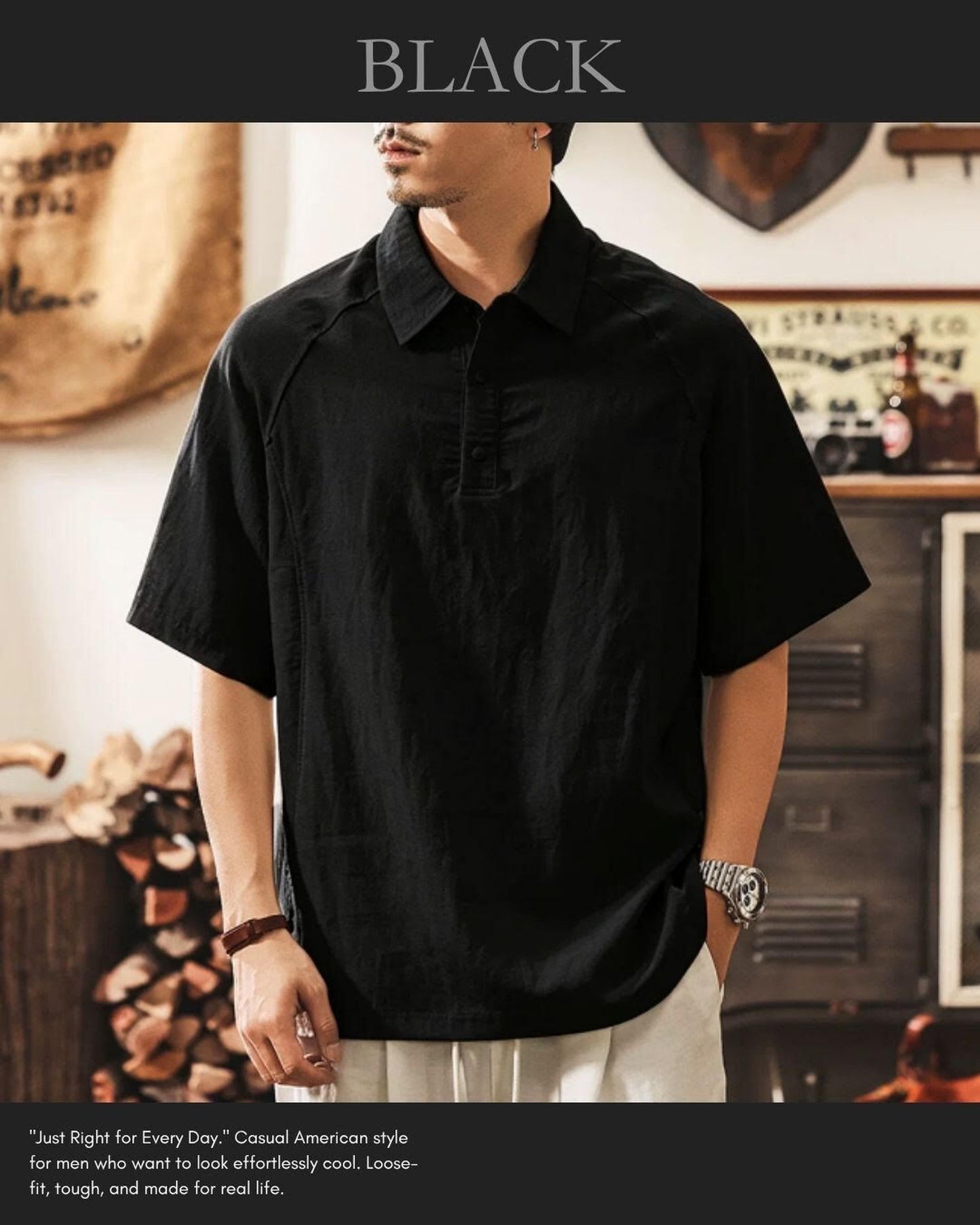 button front short sleeve knit polo shirt 2color 【ACT0226】