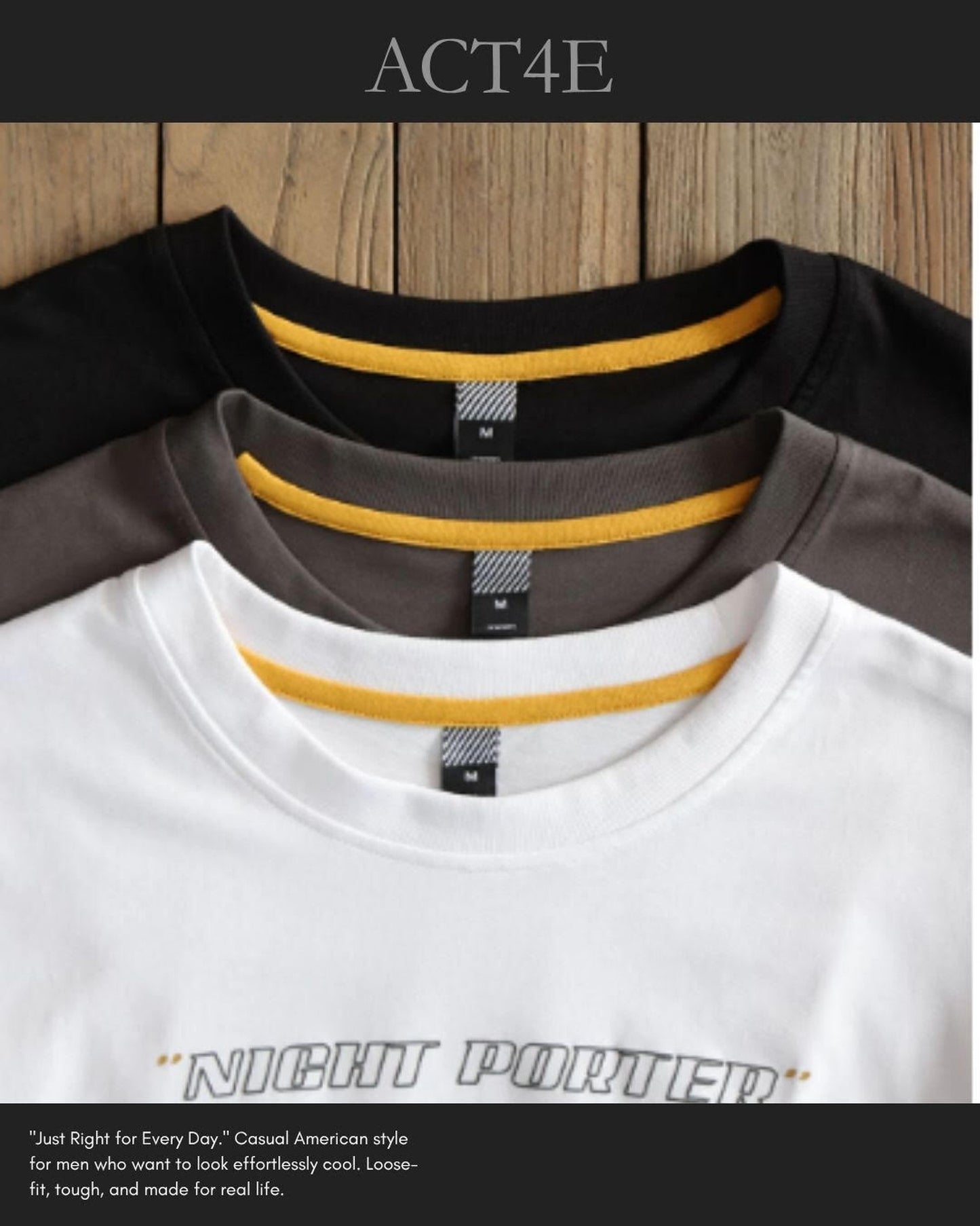 logo print short sleeve t-shirt 4color 【ACT0025-SET】