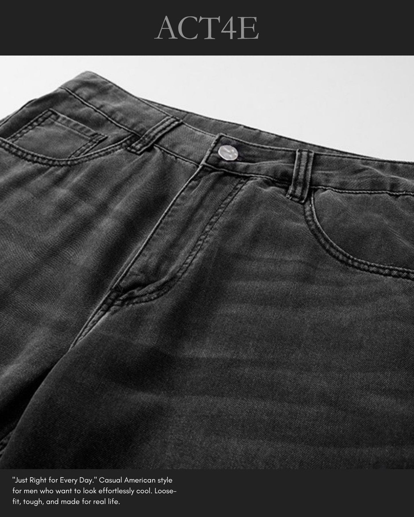 loose straight lyocell denim pants 【ACT0190】