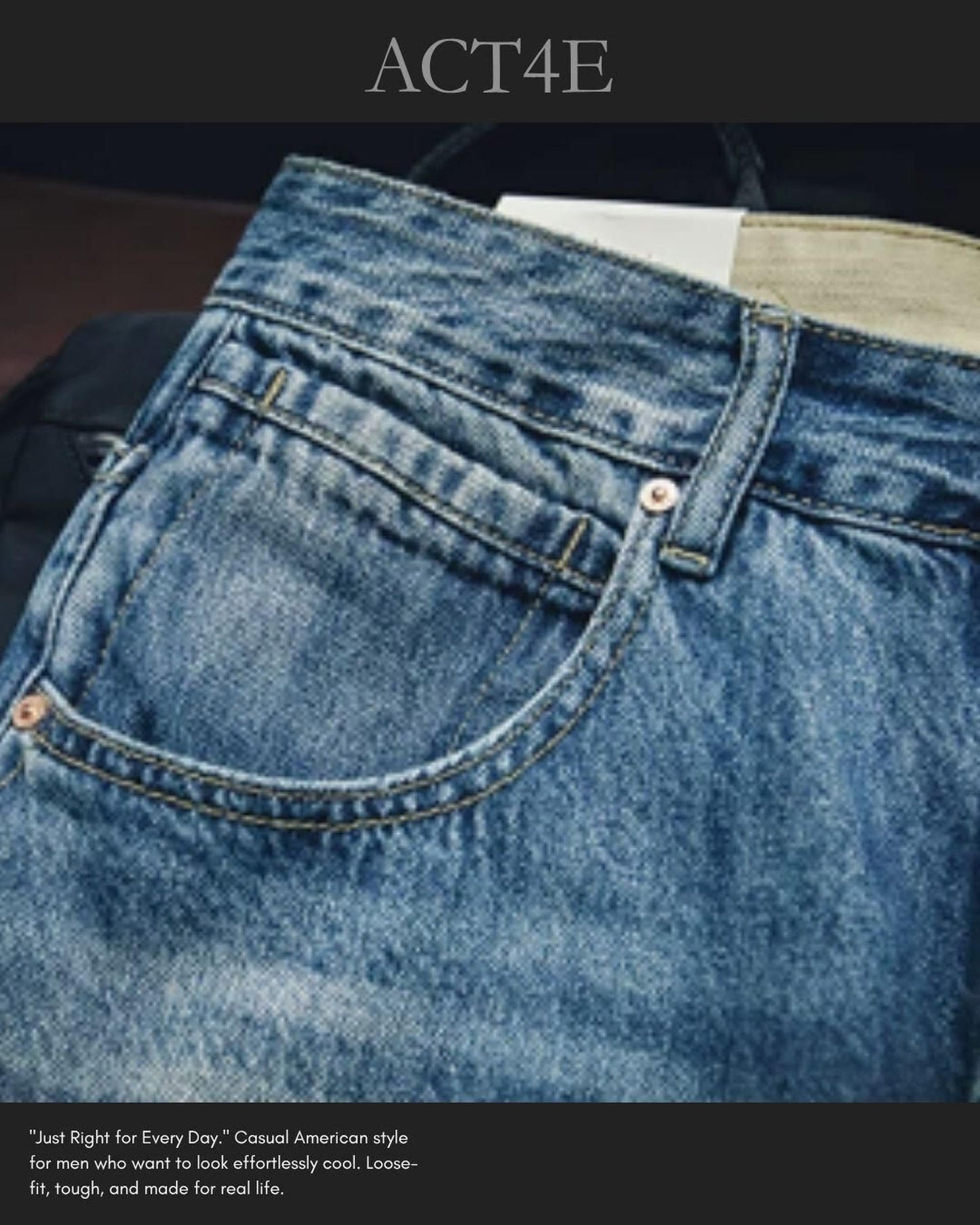 damage processed tapered denim pants 【ACT0014】
