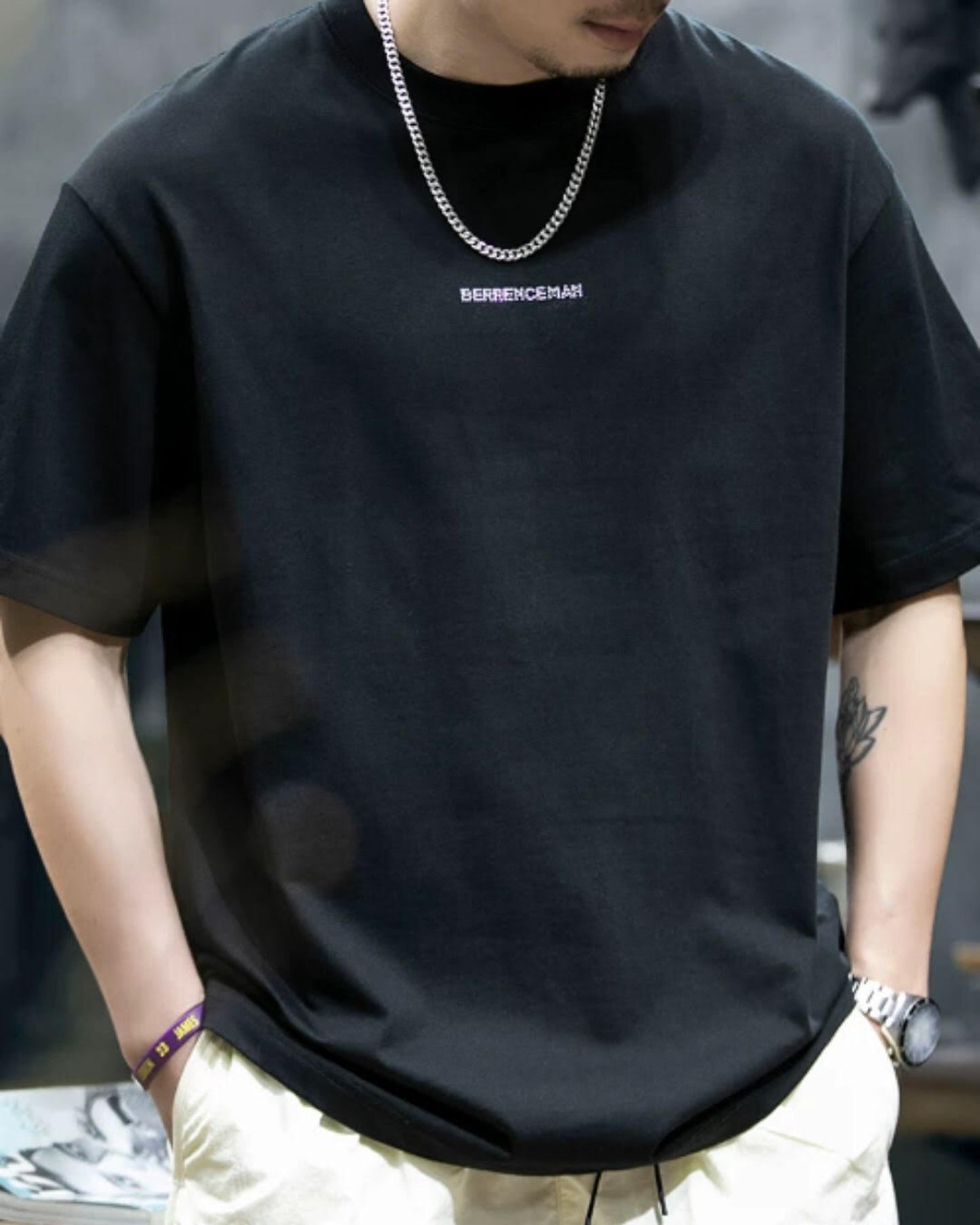 graphic print hem t-shirt 2color 【ACT0049】