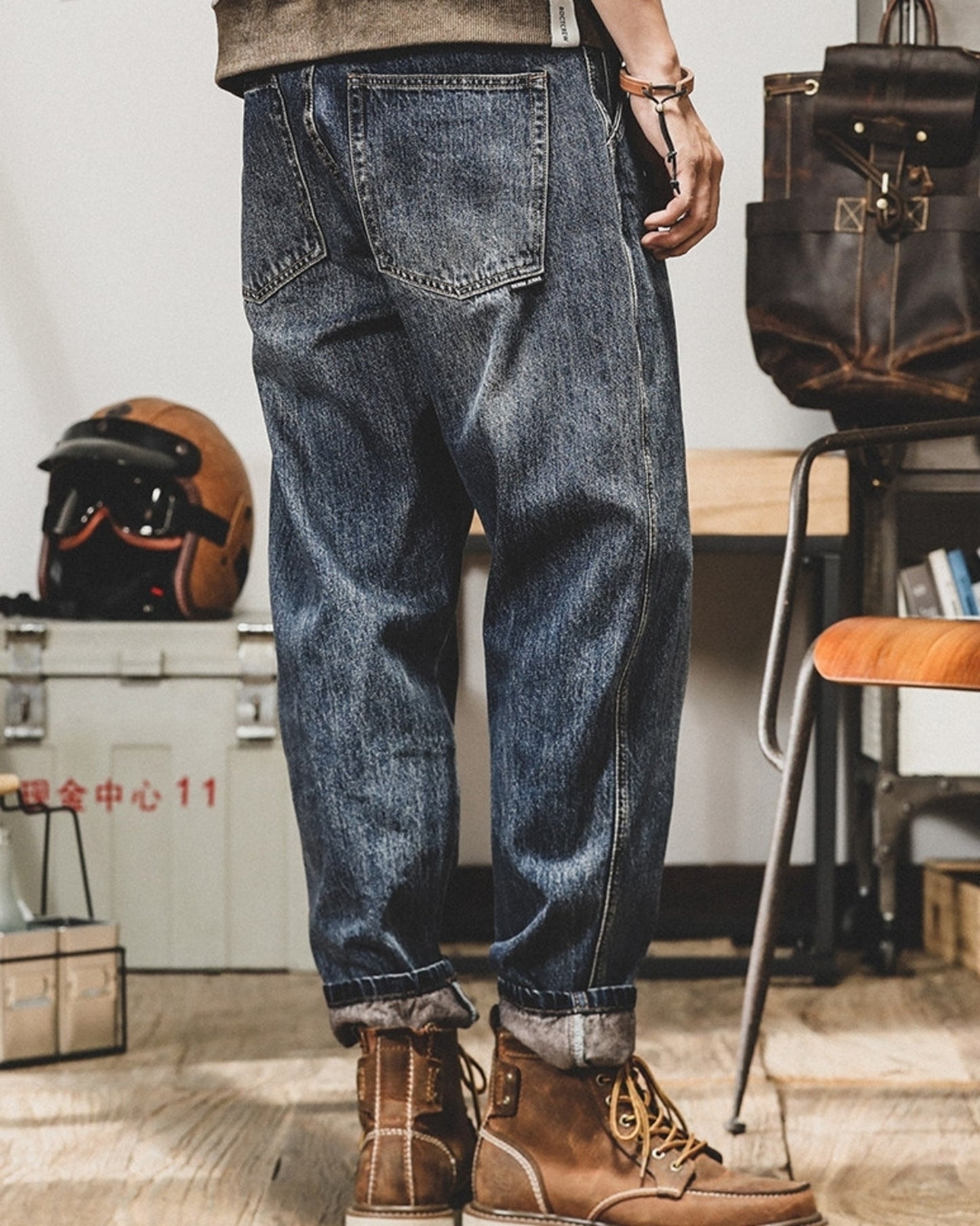 vintage wash loose wide denim pants 2colors 【ACT0219】