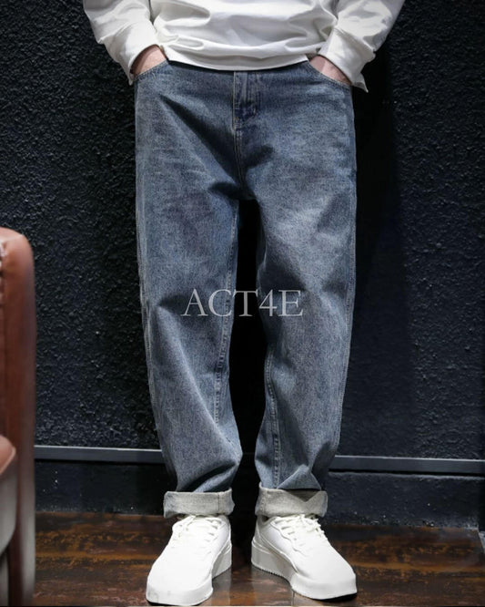 washed tapered wide denim pants 【ACT0008】