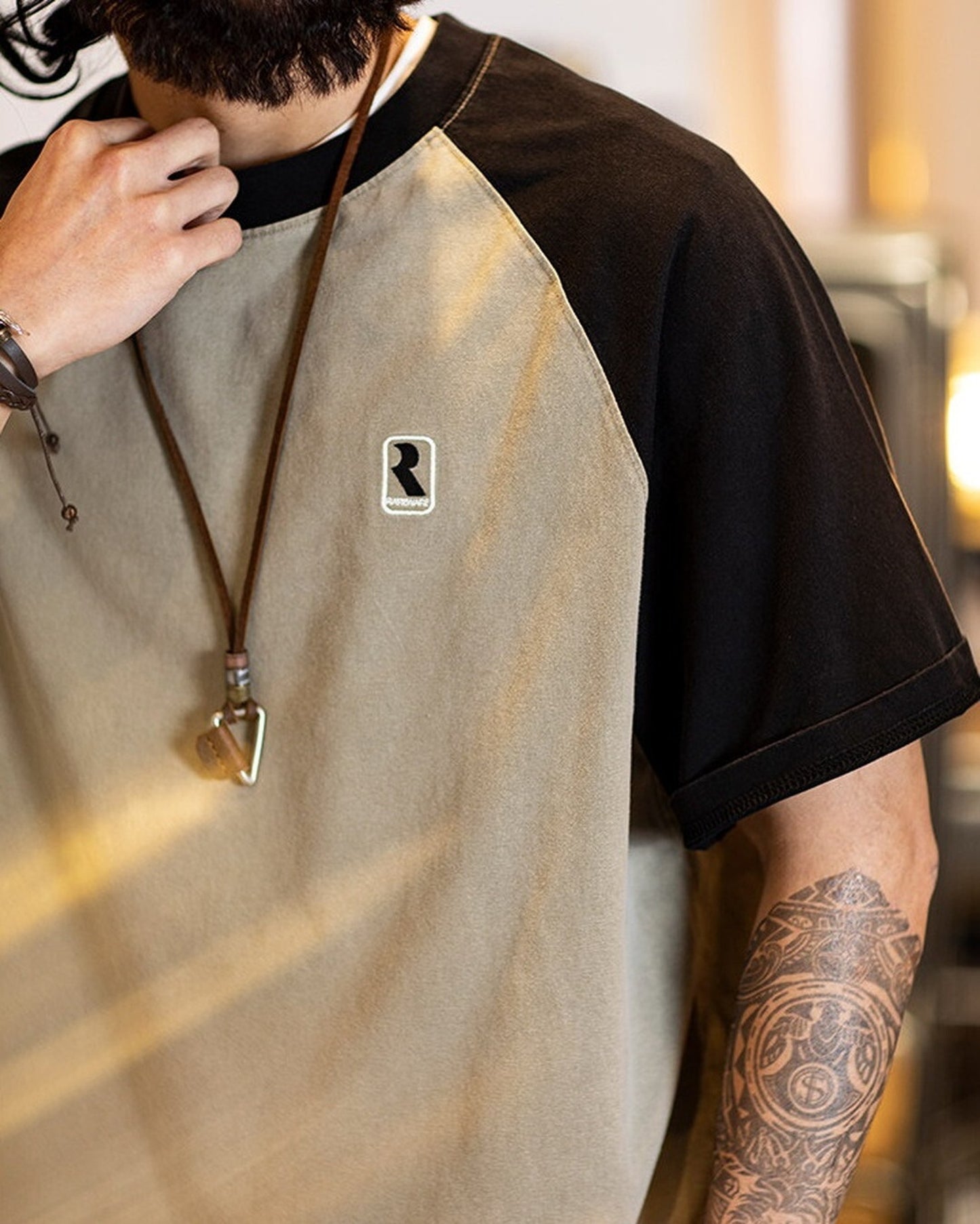 Loose Casual Raglan-Sleeve Short-Sleeve T-Shirt 【ACT0072】