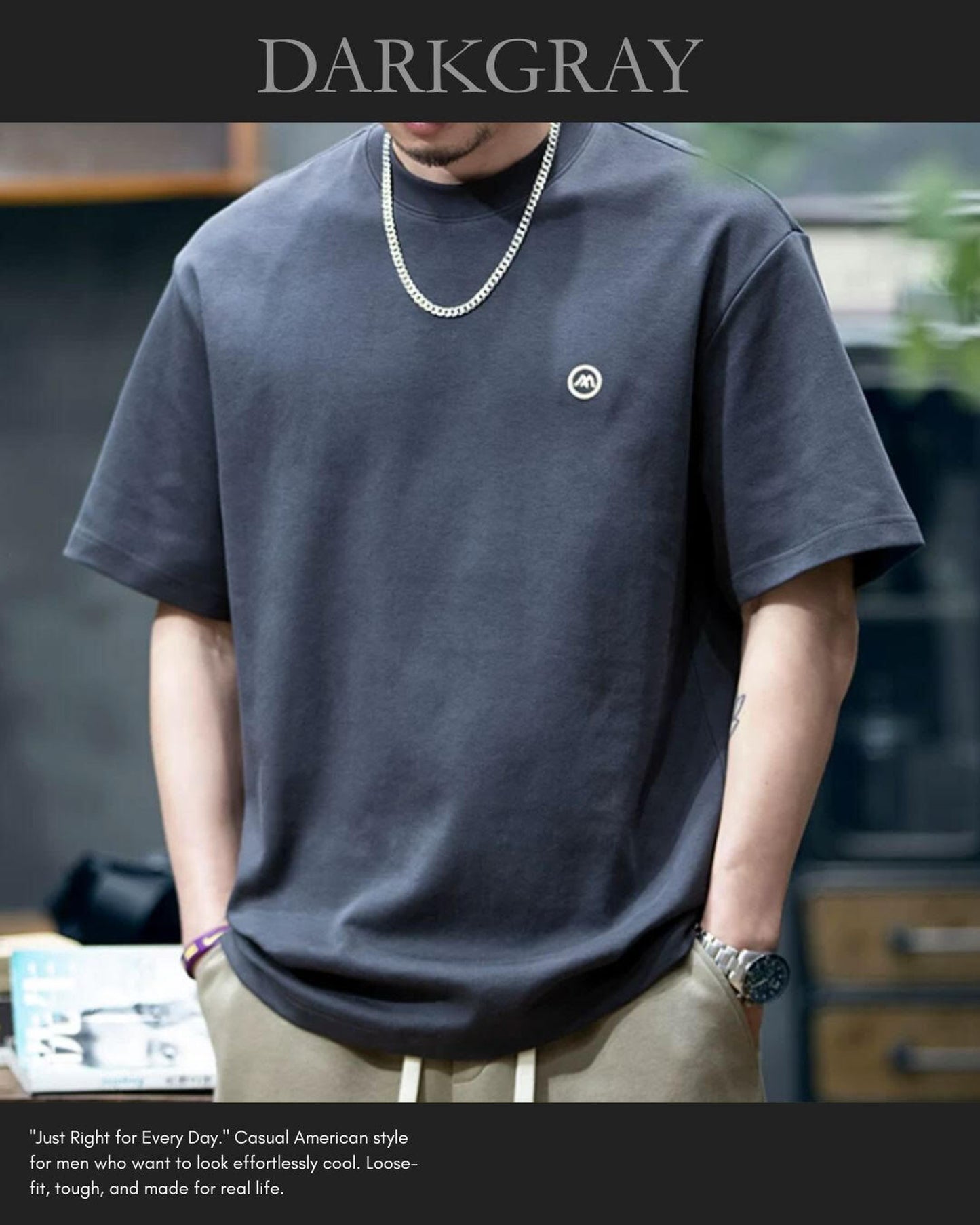 embroidered logo t-shirt 4color 【ACT0027】