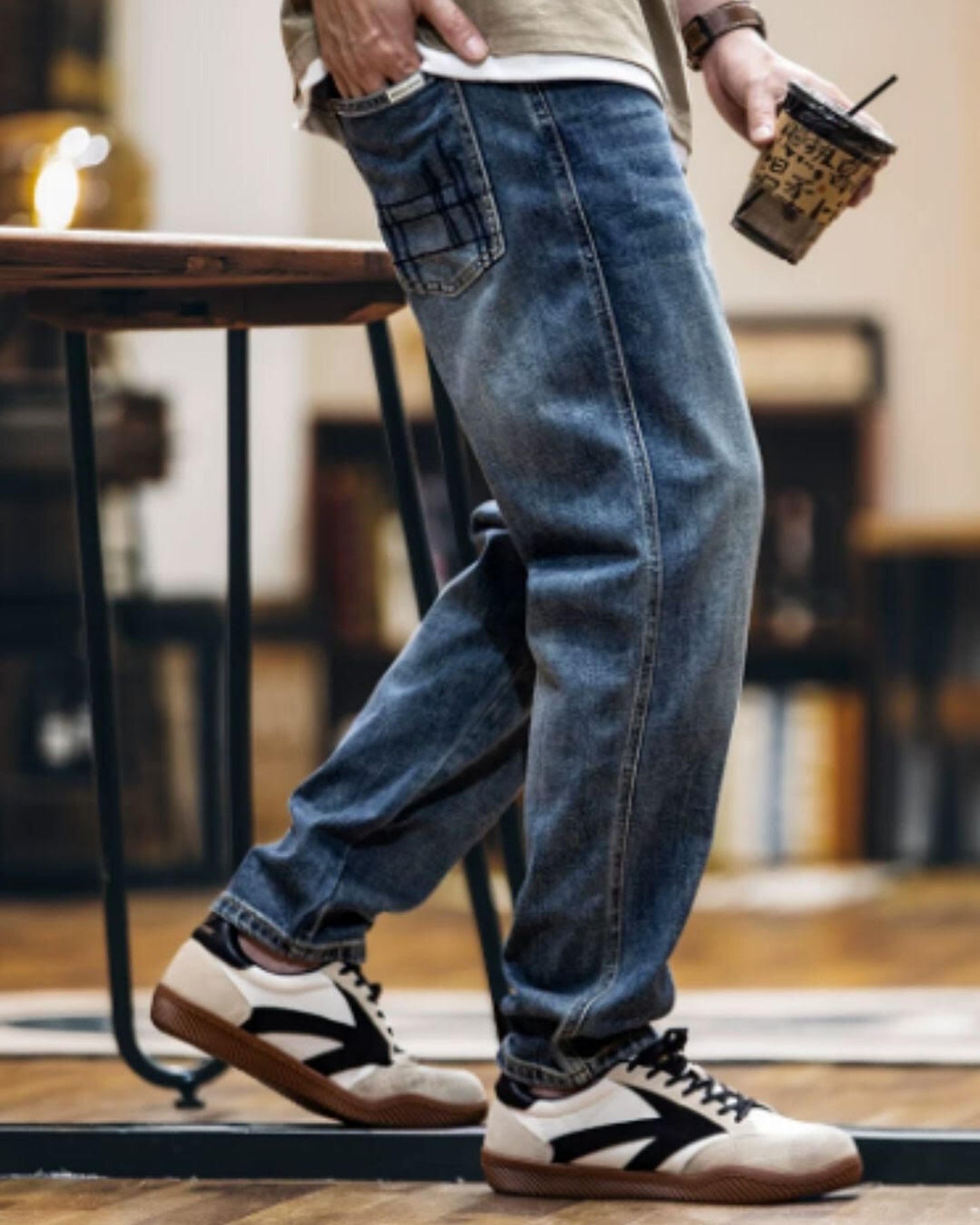washed tapered denim pants 【ACT0010】